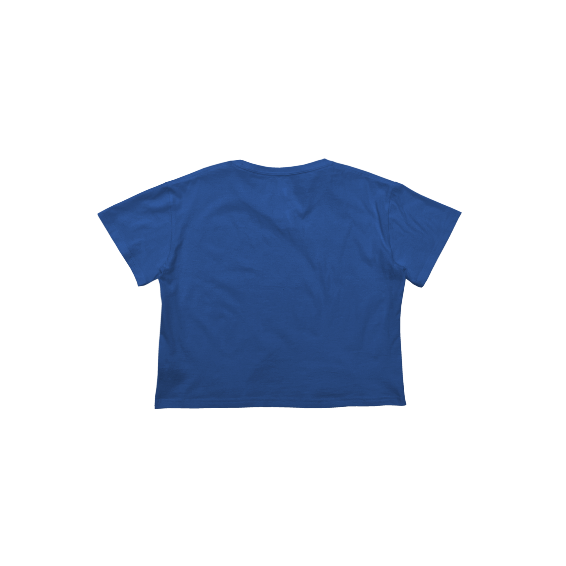 Back Flat Lay of GOEX Ladies Cotton Crop Tee in Royal