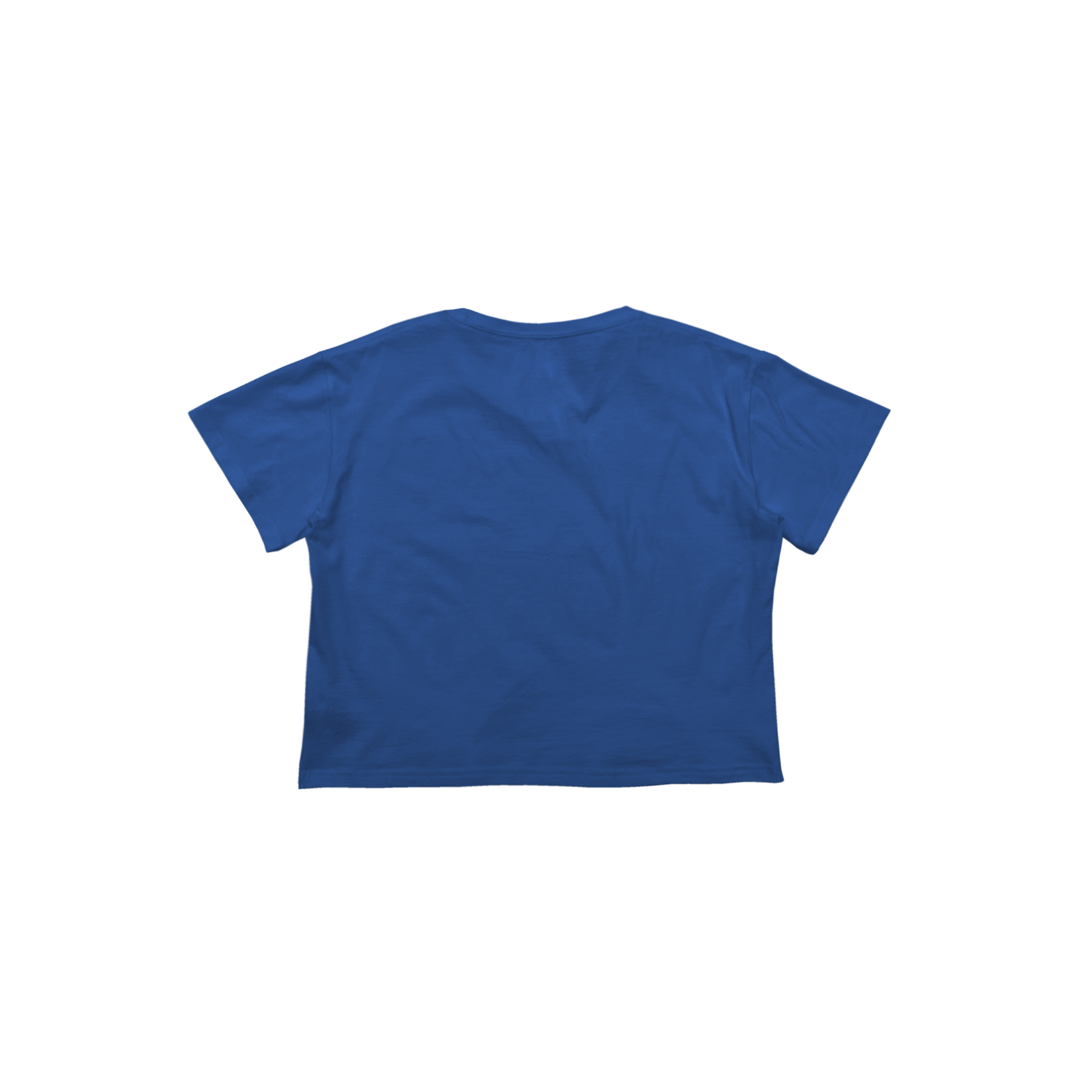 Back Flat Lay of GOEX Ladies Cotton Crop Tee in Royal