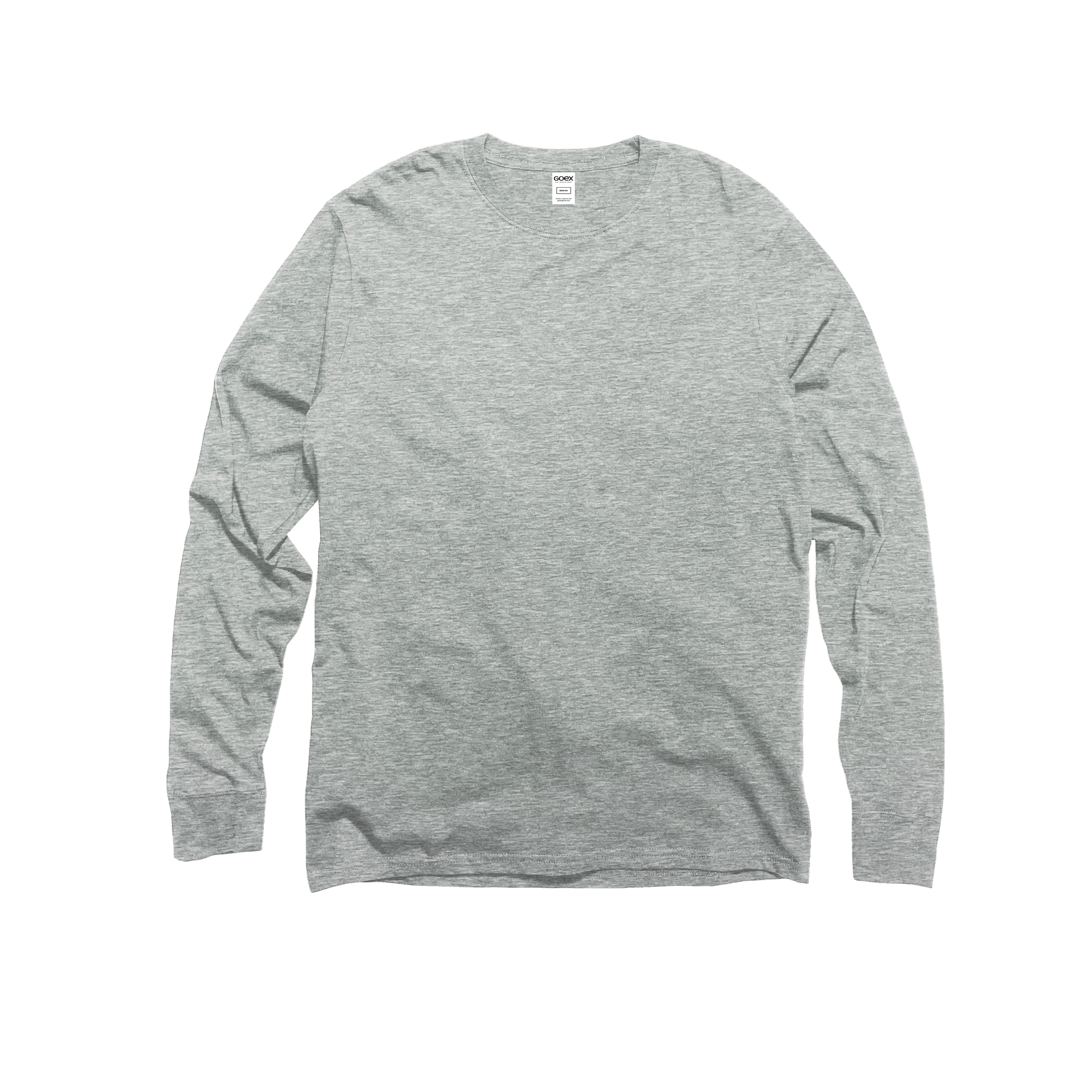 Front Flat Lay of GOEX Unisex and Men's Premium Cotton LS Tee in Oxford