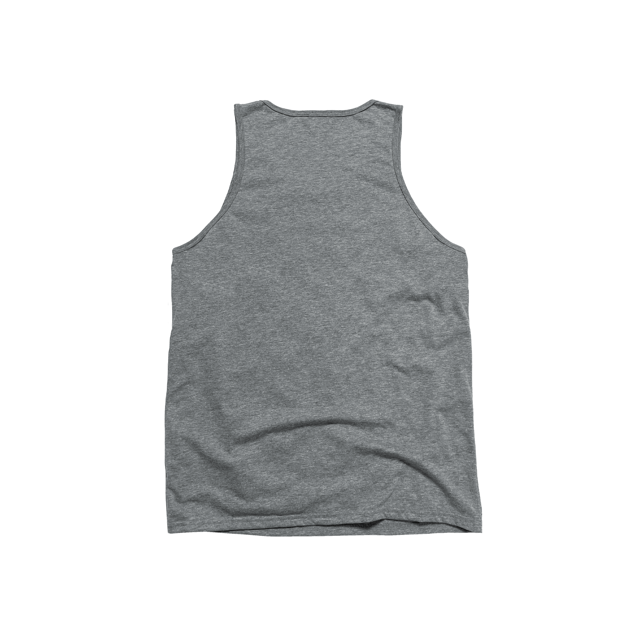Back Flat Lay of GOEX Unisex and Men's Eco Triblend Tank in Heather Grey