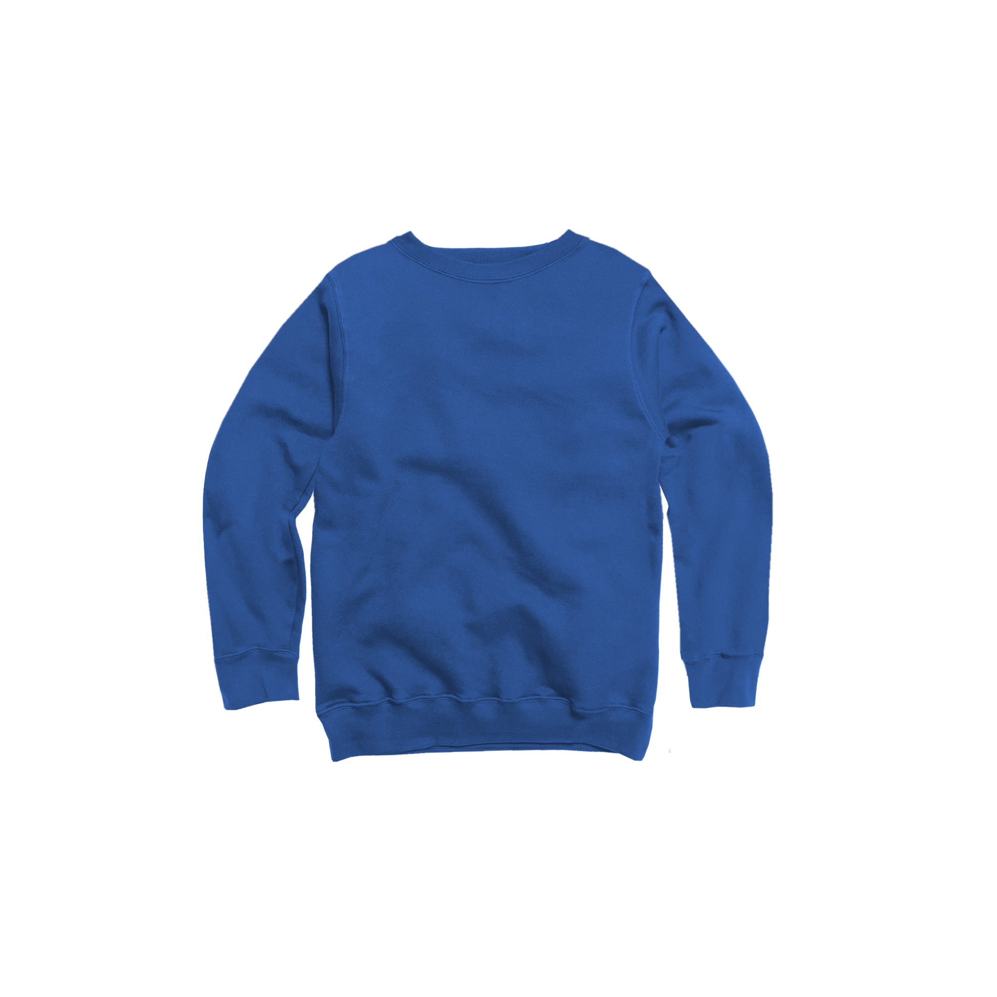 Front Flat Lay of GOEX Youth Fleece Crew in Royal