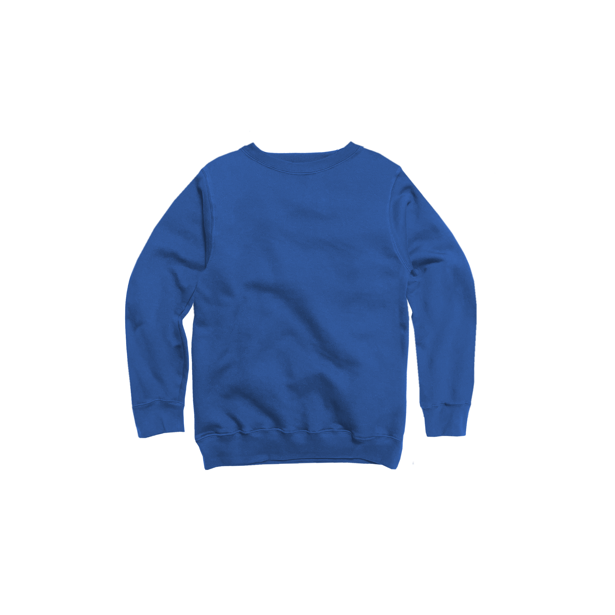 Front Flat Lay of GOEX Youth Fleece Crew in Royal