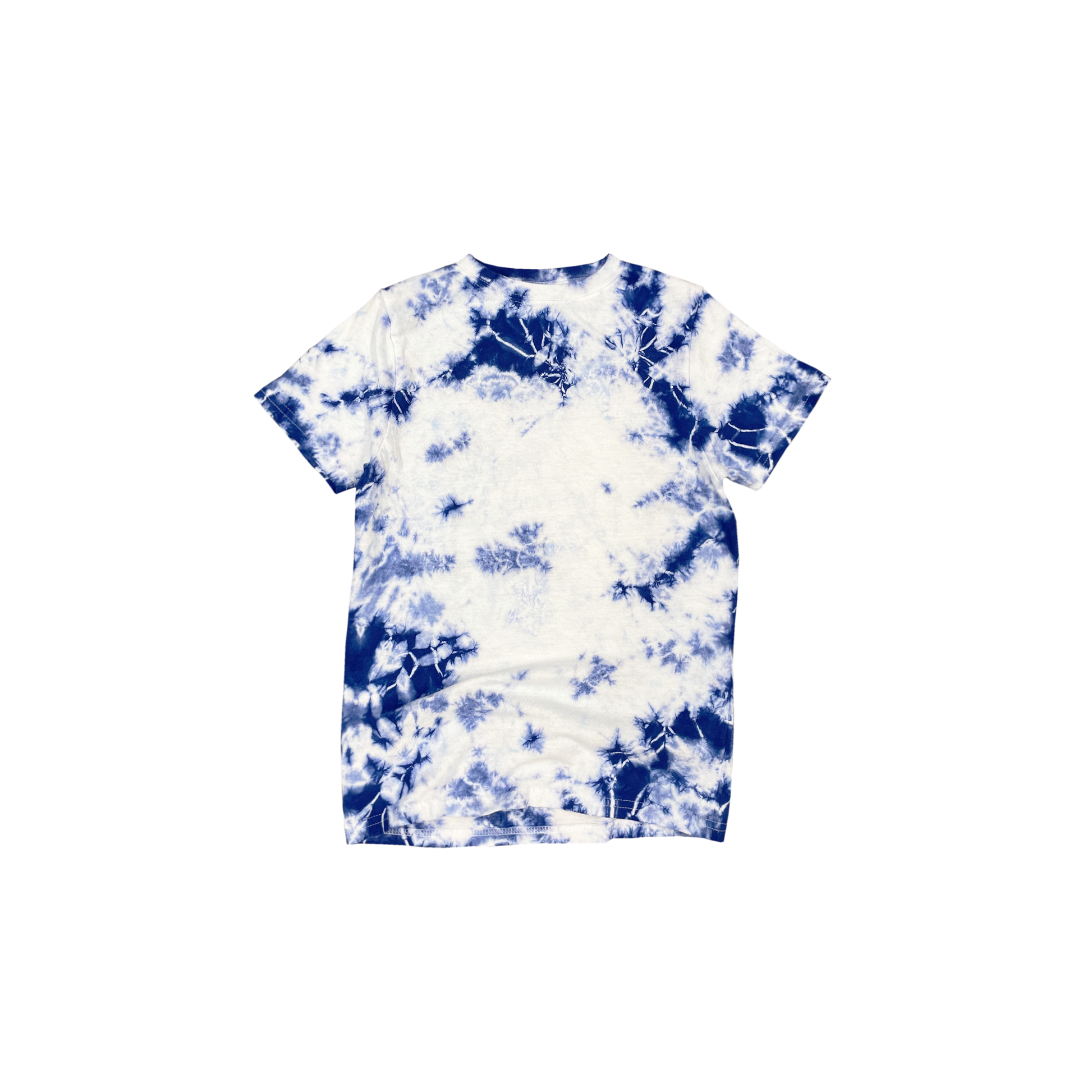 Front Flat Lay of GOEX Youth Standard Cotton Tie Dye Tee in Royal