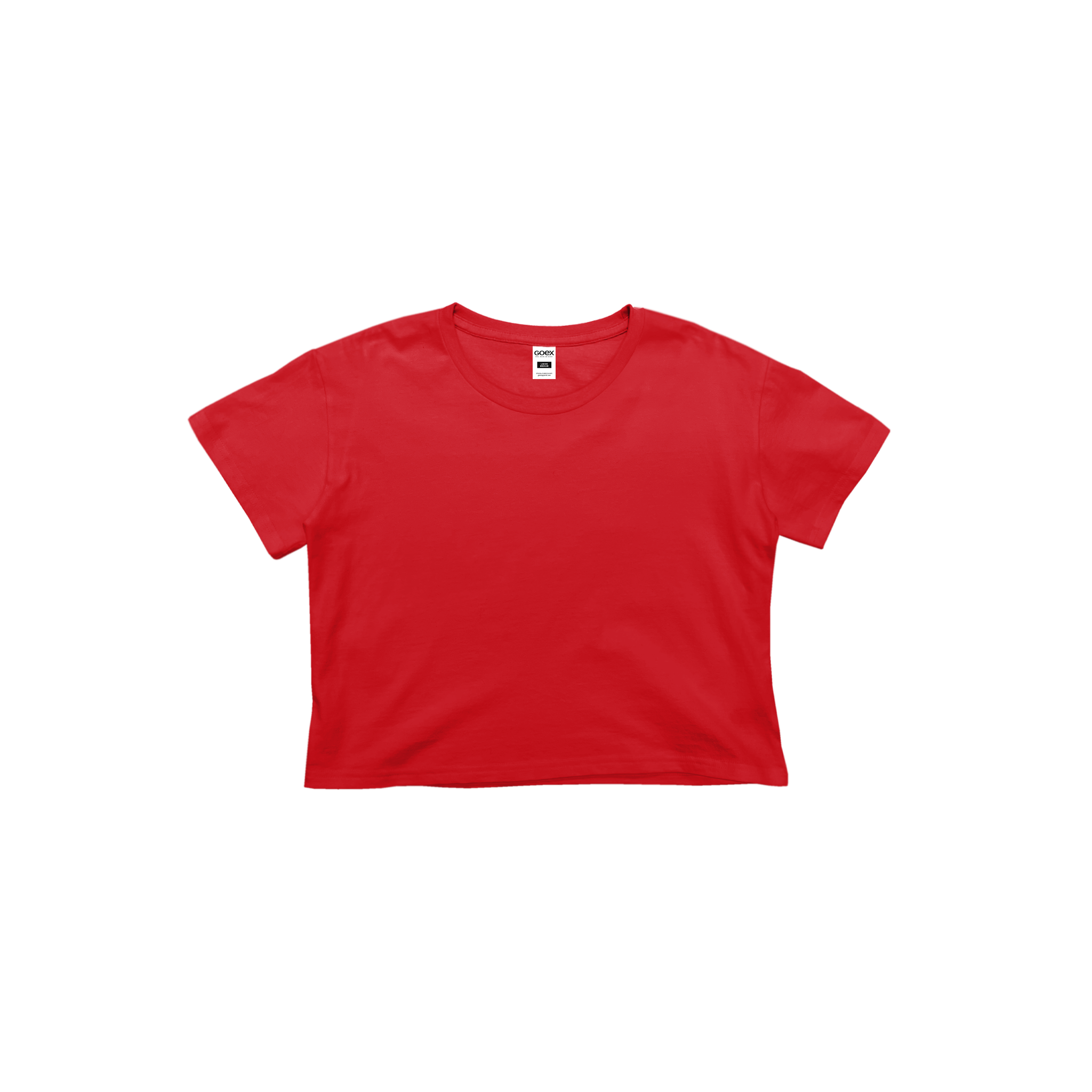 Front Flat Lay of GOEX Ladies Cotton Crop Tee in Red