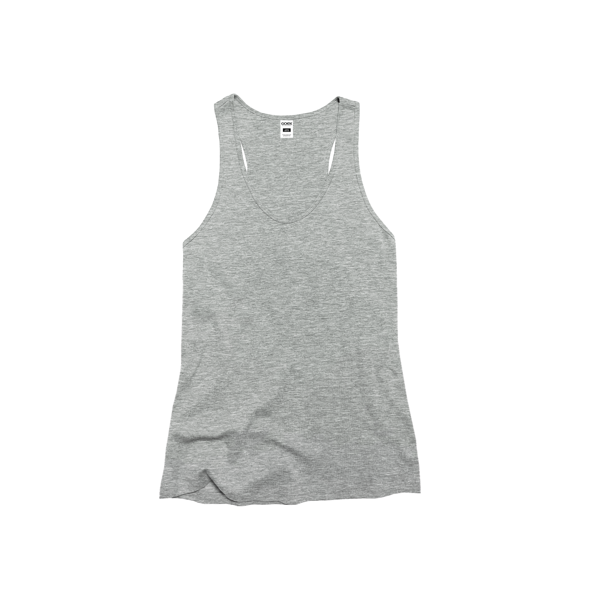 Front Flat lay of GOEX Ladies Cotton Rib Tank in Oxford
