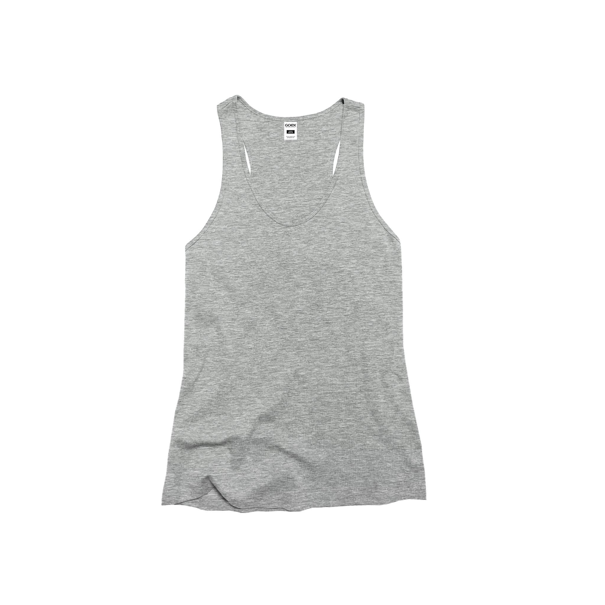 Front Flat lay of GOEX Ladies Cotton Rib Tank in Oxford
