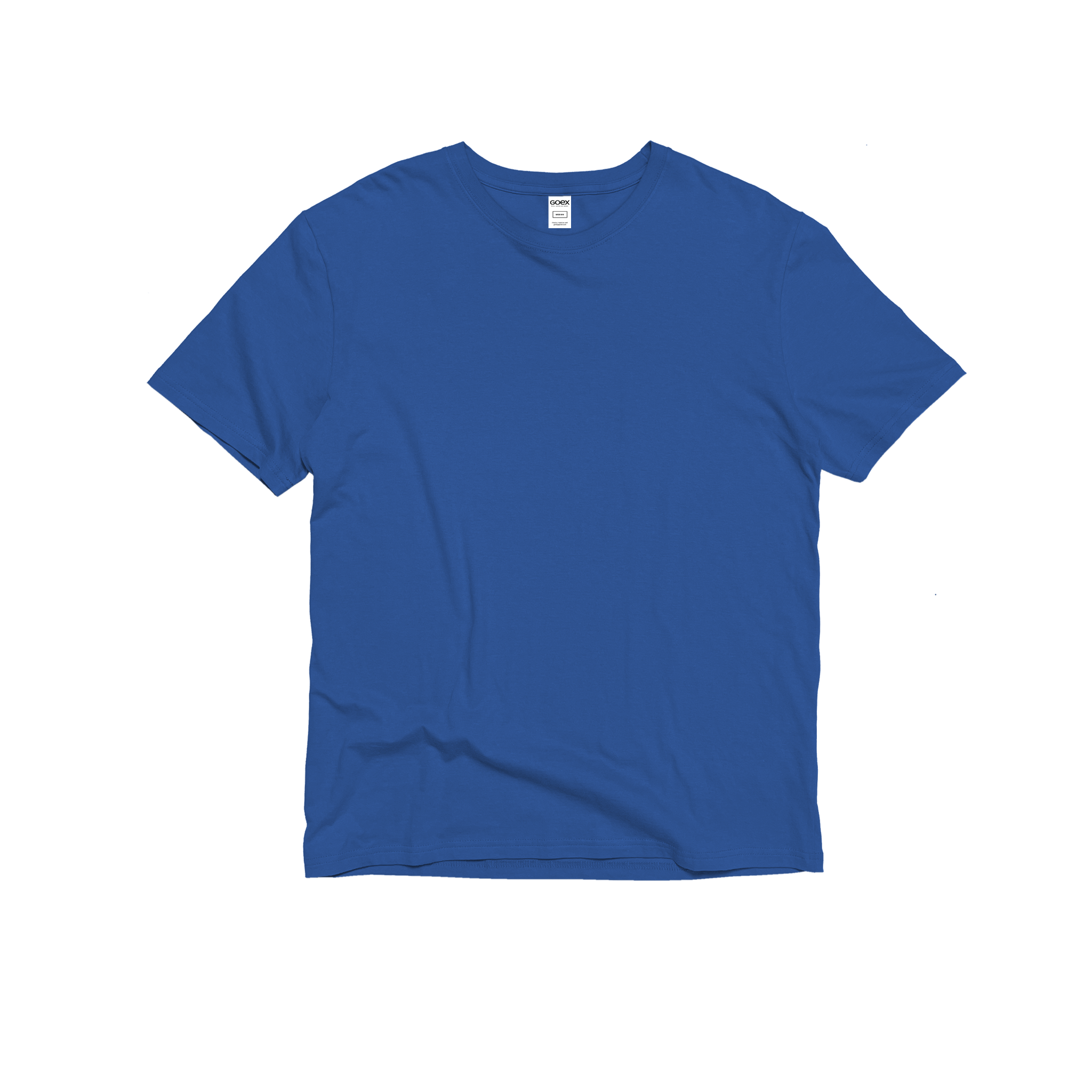 Front Flat Lay of GOEX Unisex and Men's Cotton Tee in Royal