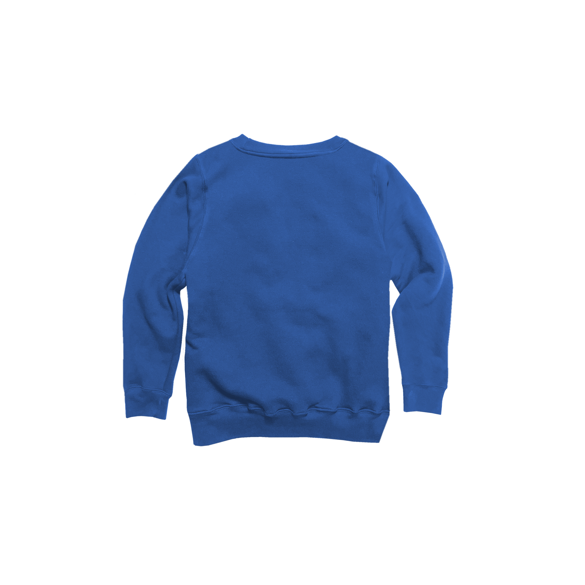 Back Flat Lay of GOEX Youth Fleece Crew in Royal