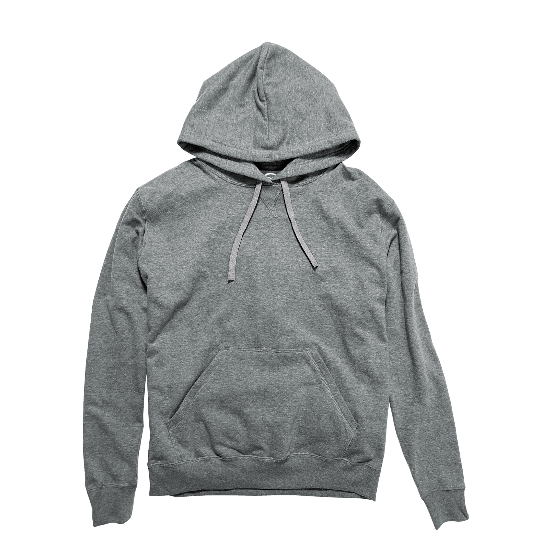 Front Flat Lay of GOEX Unisex and Men's Fleece Hoodie in Heather Grey