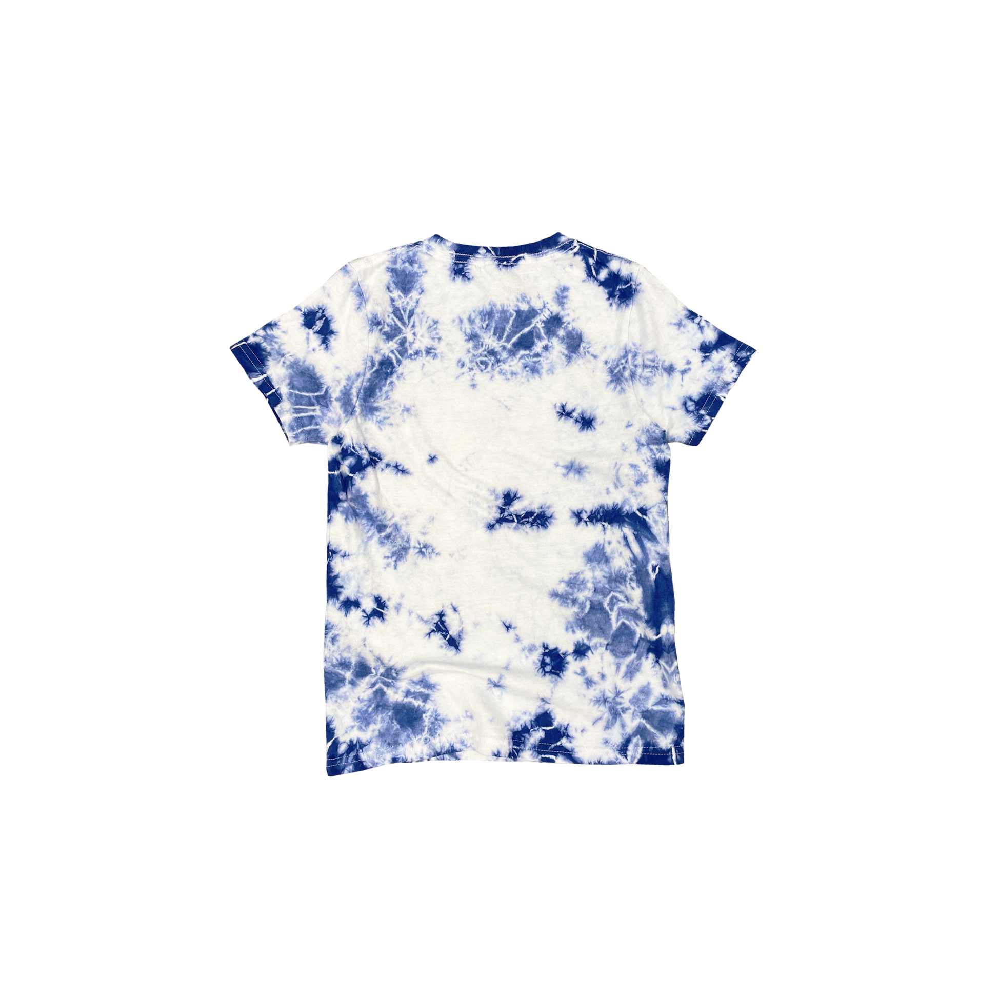 Back Flat Lay of GOEX Youth Standard Cotton Tie Dye Tee in Royal