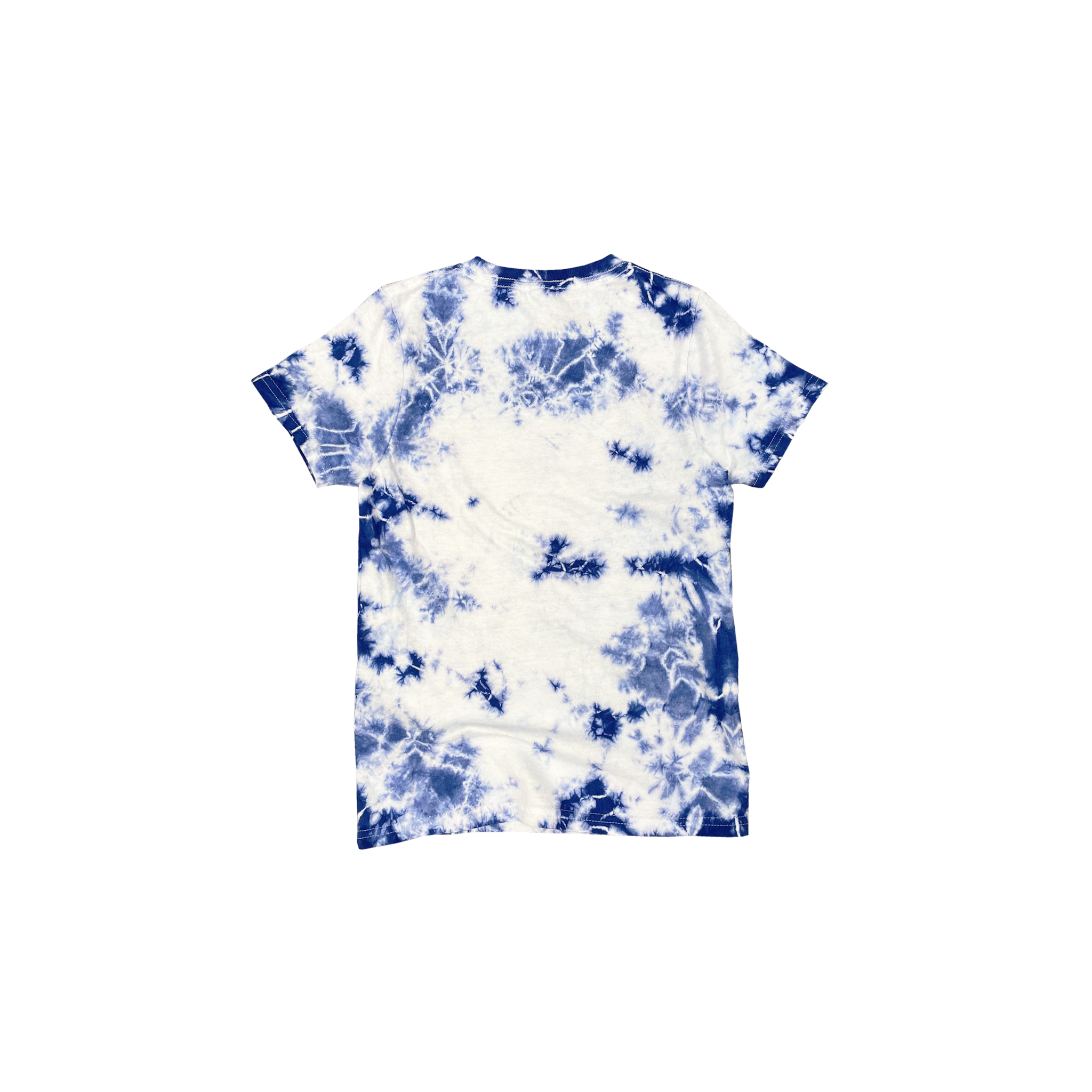Back Flat Lay of GOEX Youth Standard Cotton Tie Dye Tee in Royal