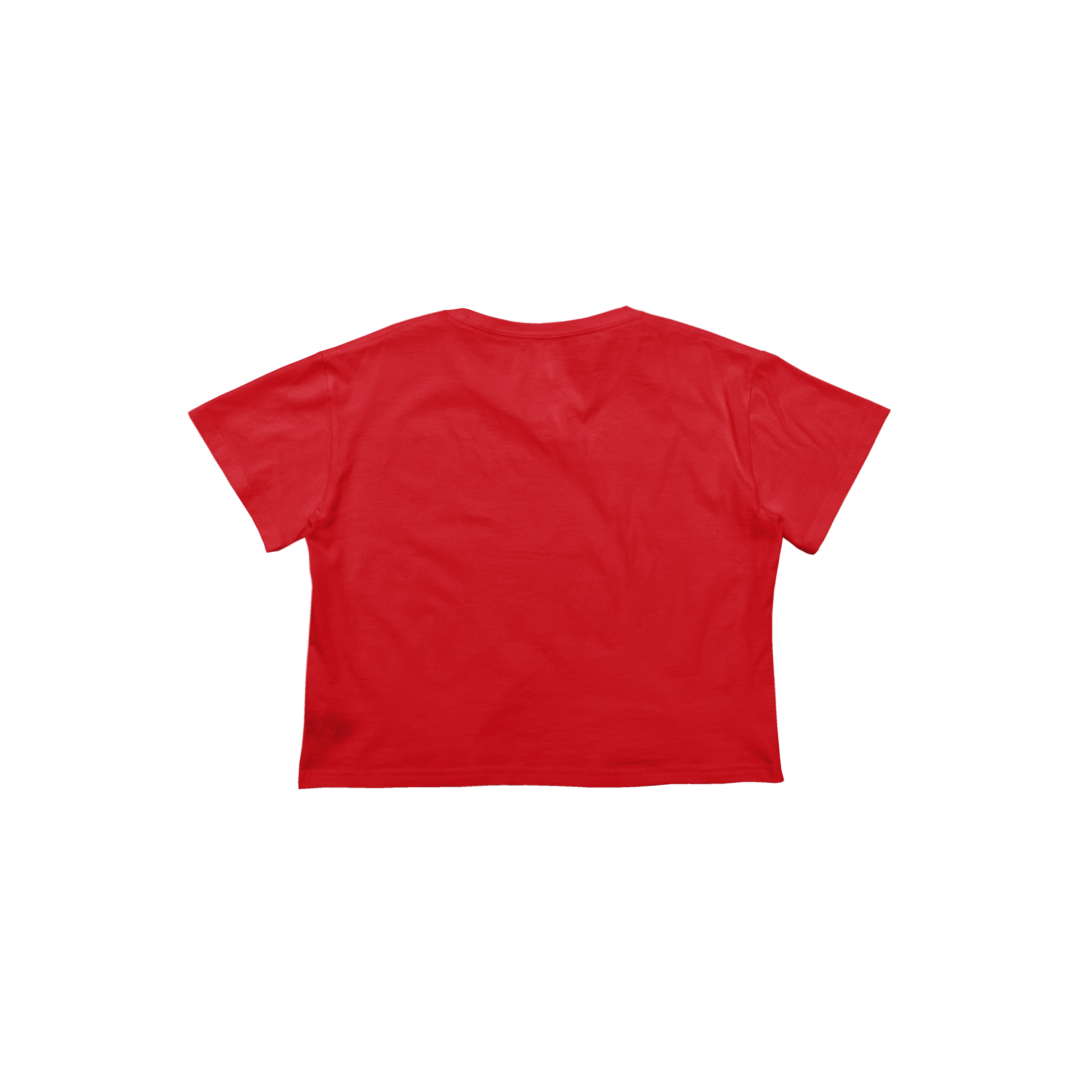 Back Flat Lay of GOEX Ladies Cotton Crop Tee in Red