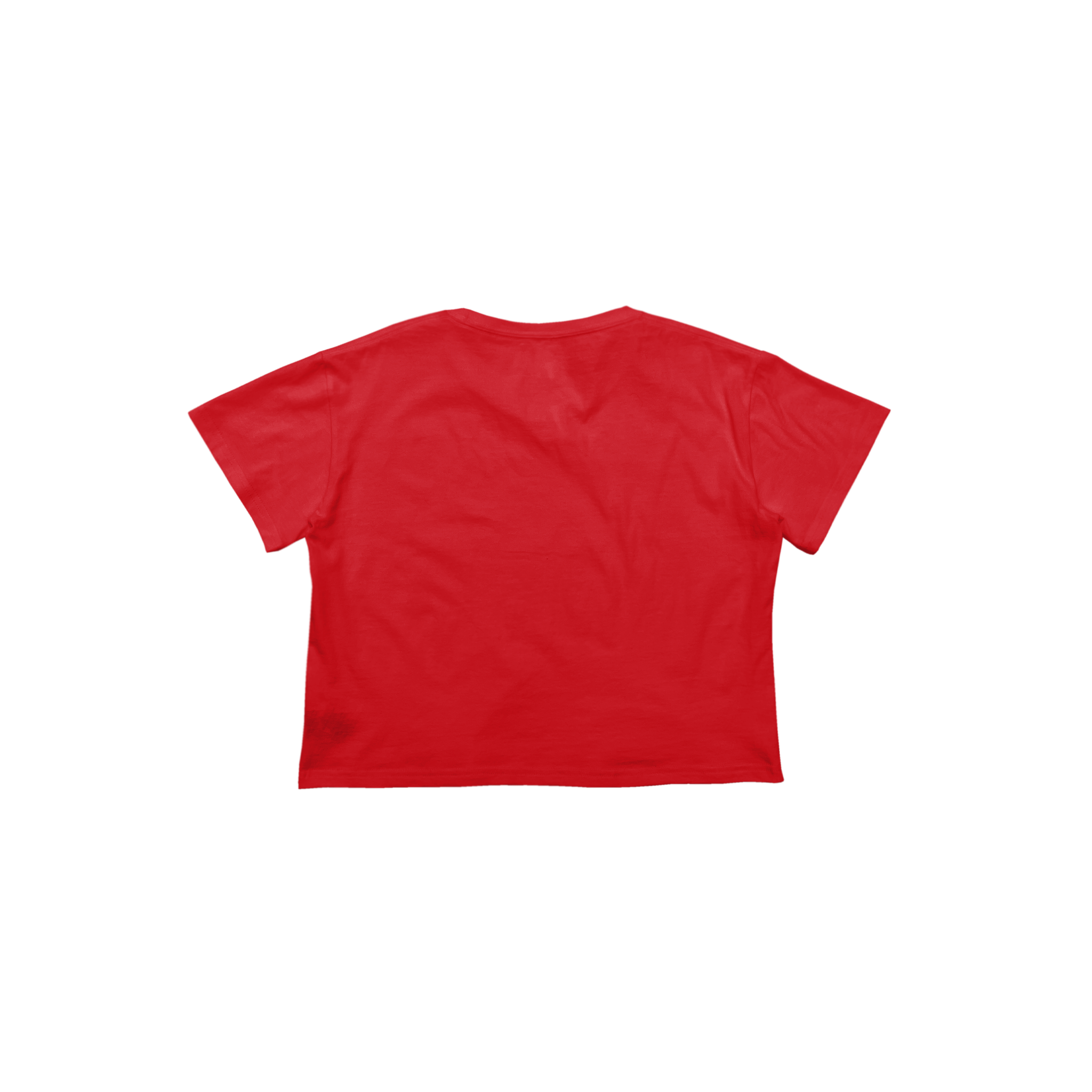Back Flat Lay of GOEX Ladies Cotton Crop Tee in Red