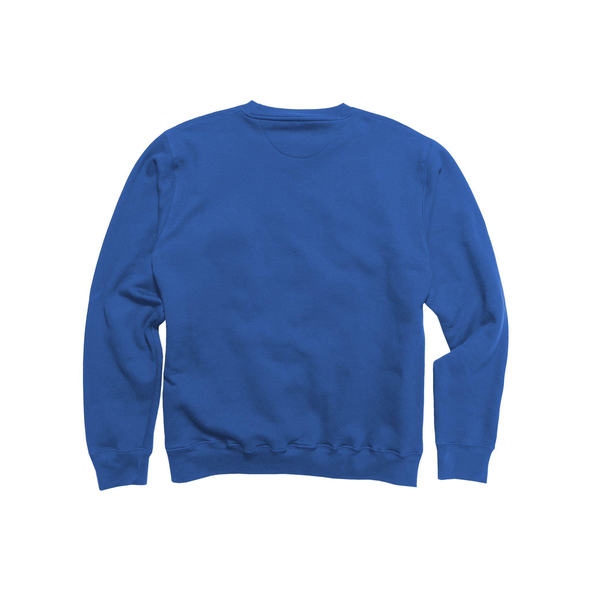 Back Flat Lay of GOEX Unisex and Men's Fleece Crew in Royal