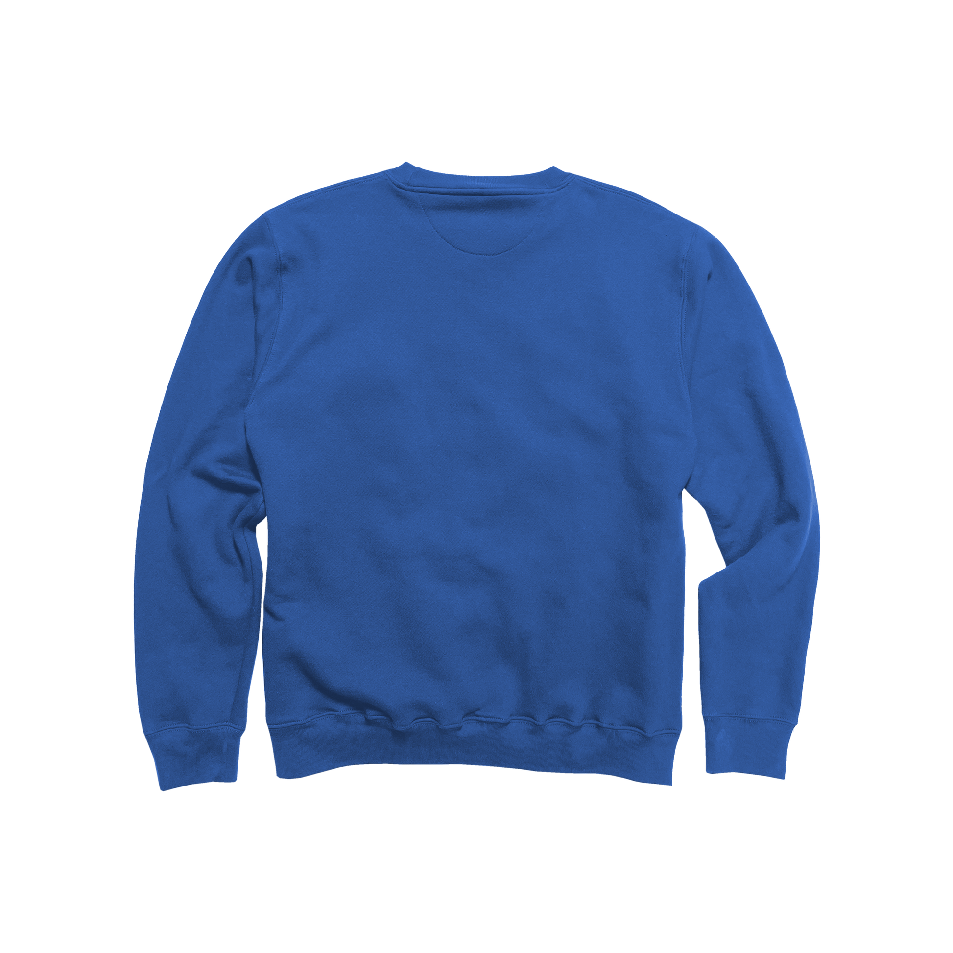 Back Flat Lay of GOEX Unisex and Men's Fleece Crew in Royal