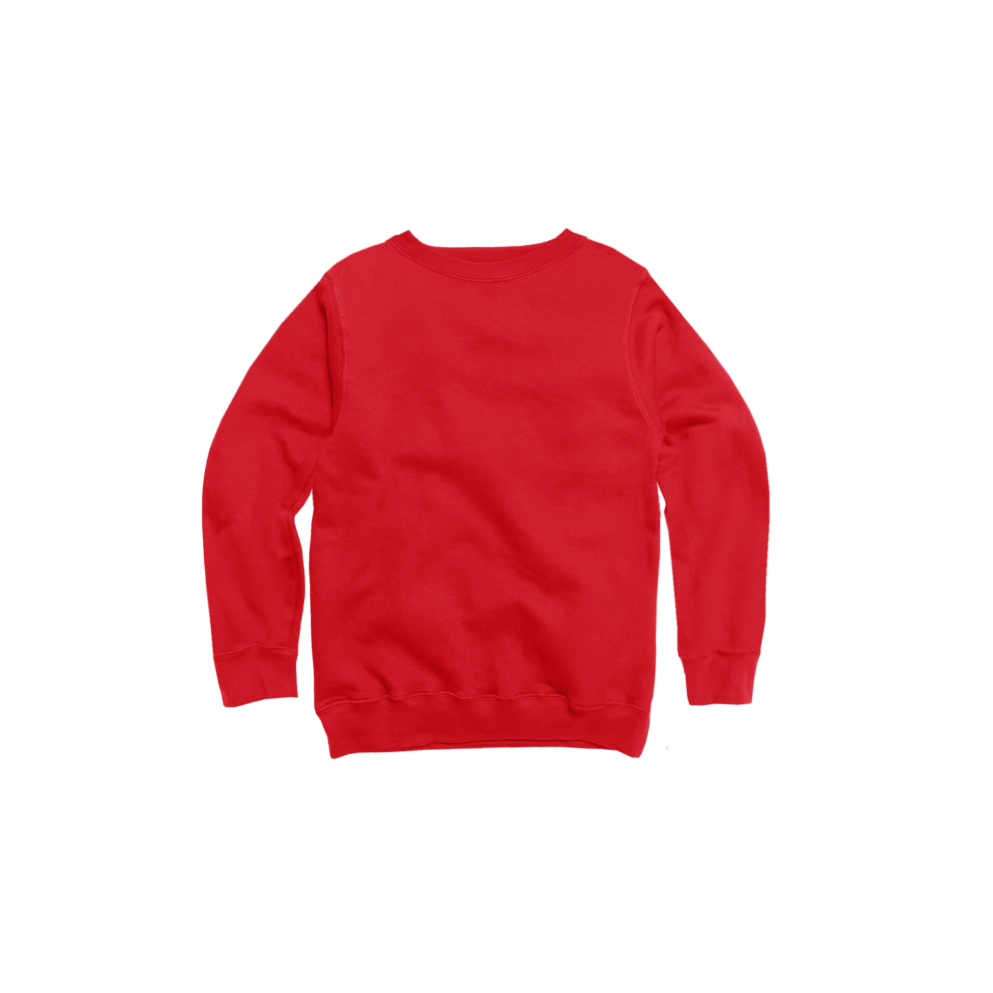 Front Flat Lay of GOEX Youth Fleece Crew in Red