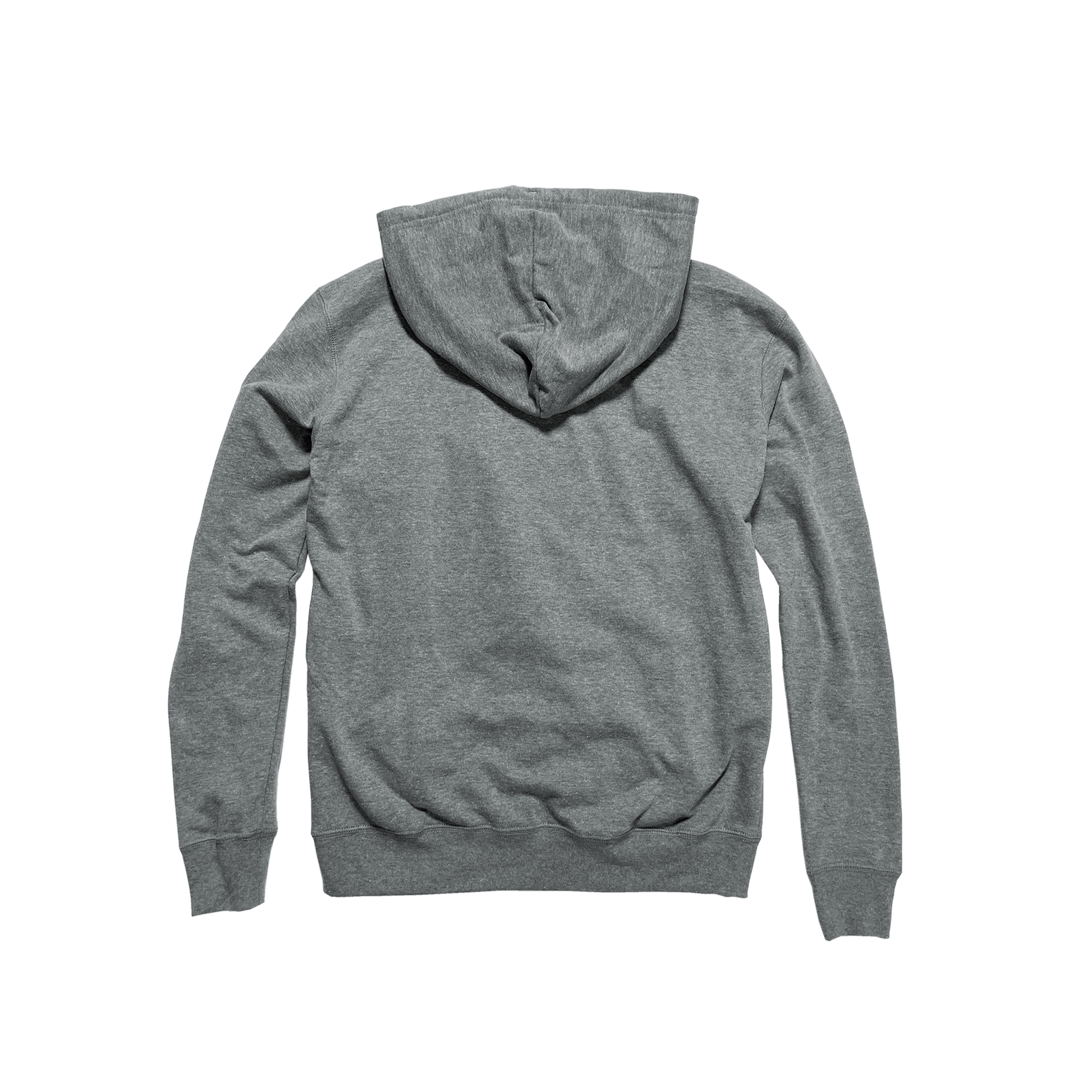 Back Flat Lay of GOEX Unisex and Men's Fleece Hoodie in Heather Grey