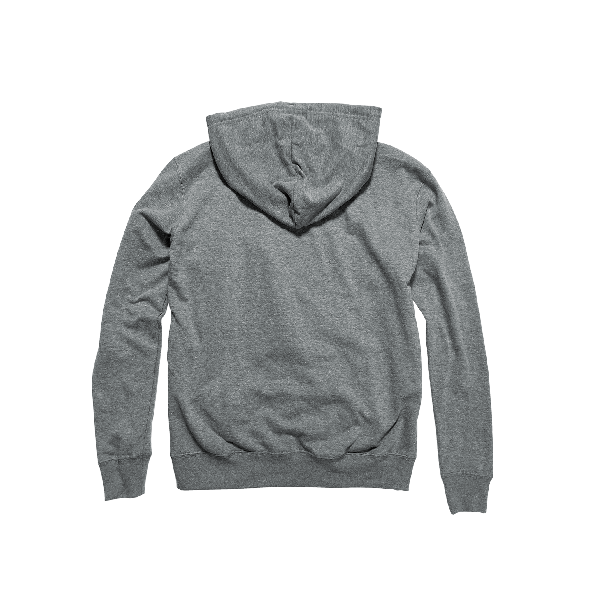Back Flat Lay of GOEX Unisex and Men's Fleece Hoodie in Heather Grey