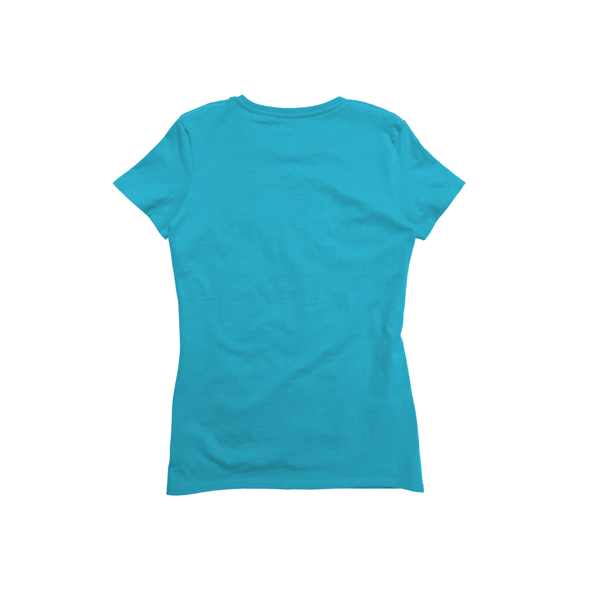 Back Flat Lay of GOEX Ladies Cotton Tee in Turquoise