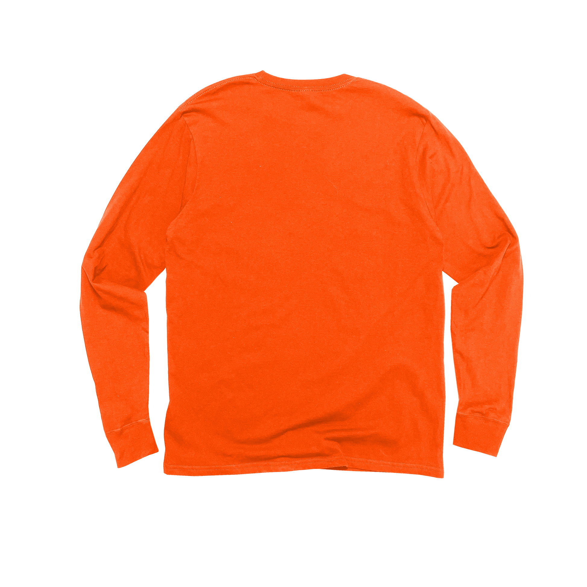 Back Flat Lay of GOEX Unisex and Men's Premium Cotton LS Tee in Orange