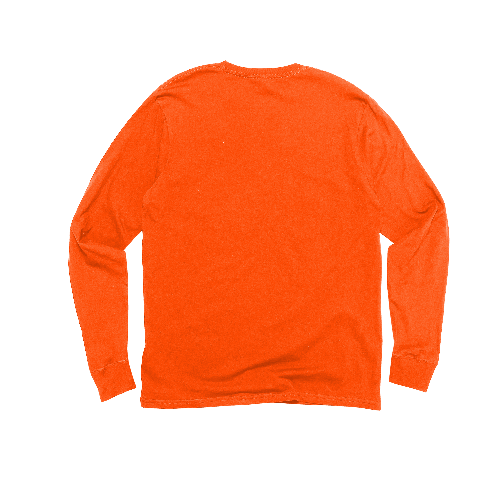 Back Flat Lay of GOEX Unisex and Men's Premium Cotton LS Tee in Orange