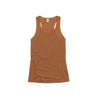 Front Flat Lay of GOEX Ladies Eco Triblend Rib Tank in Amber
