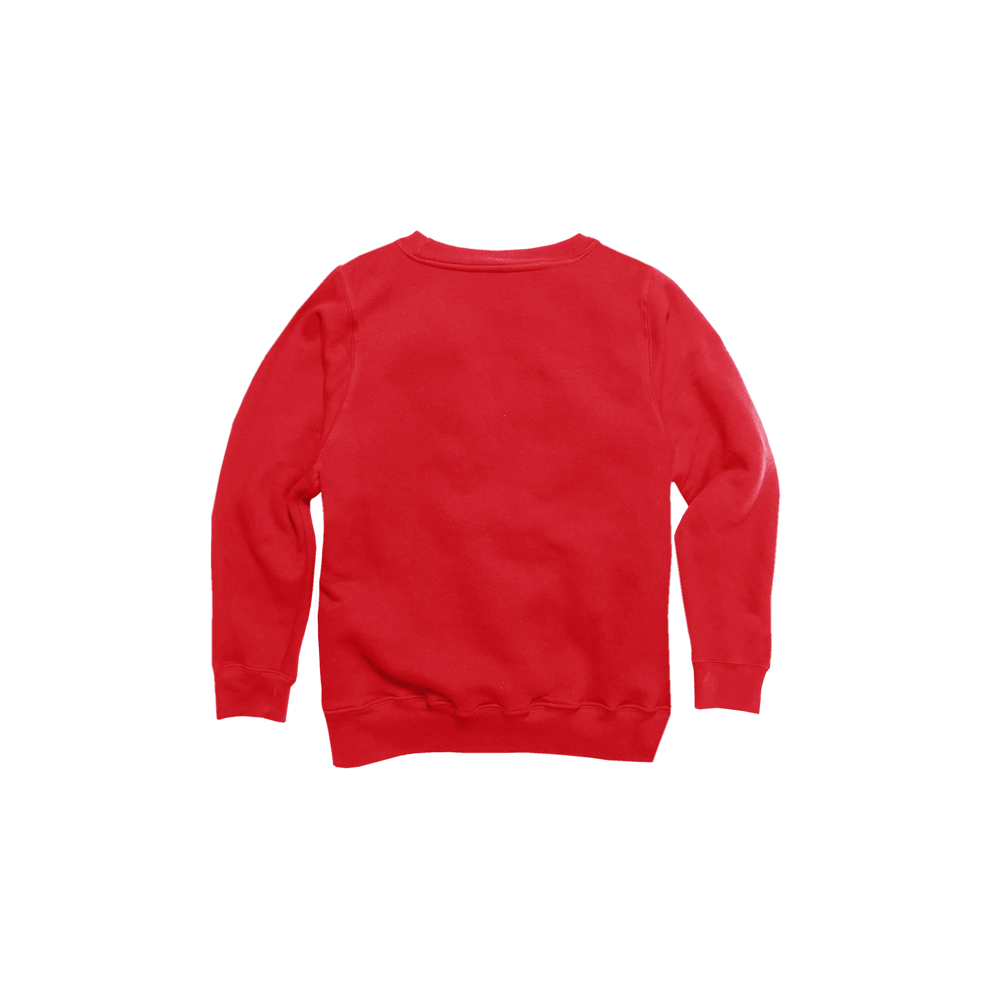 Back Flat Lay of GOEX Youth Fleece Crew in Red