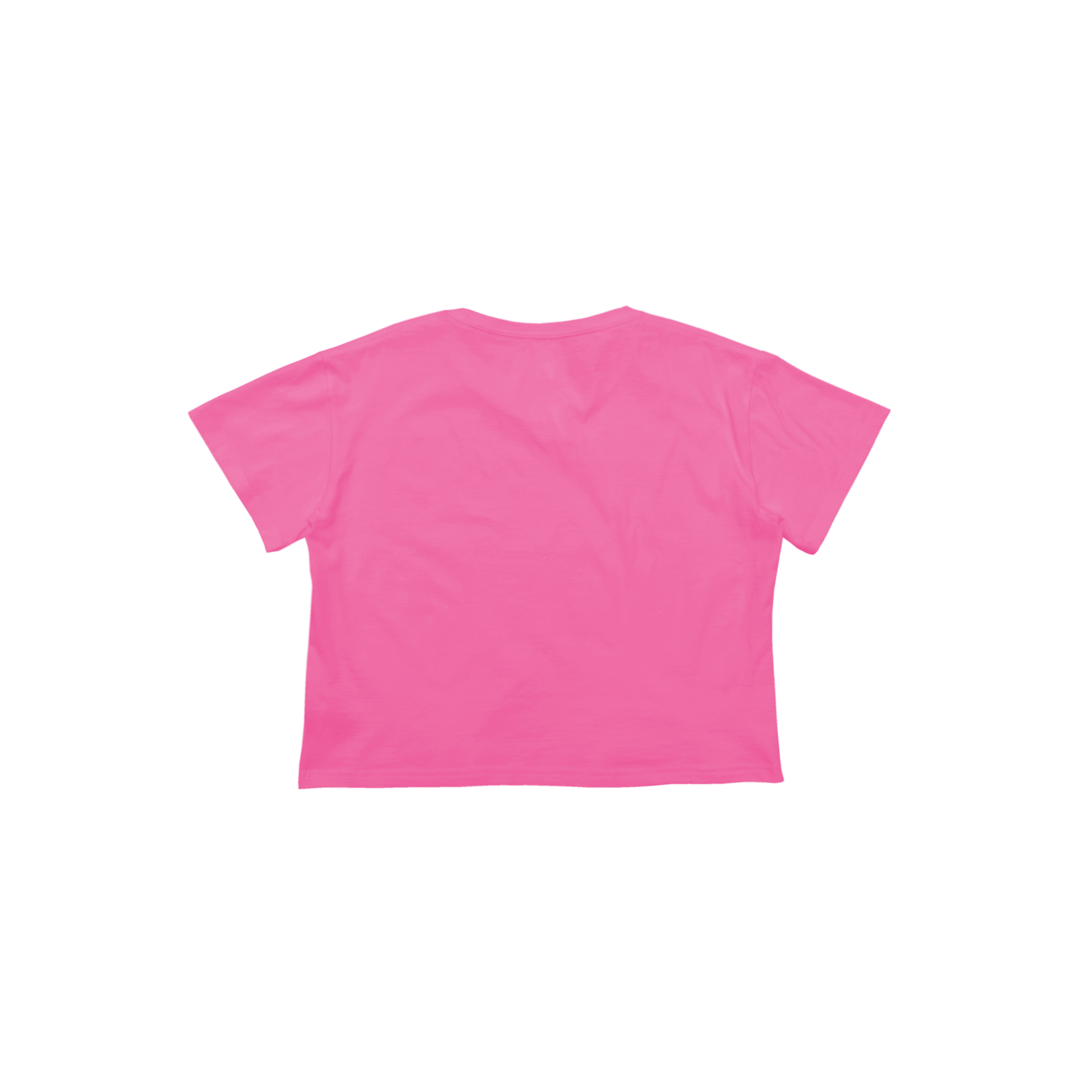 Back Flat Lay of GOEX Ladies Cotton Crop Tee in Bubblegum