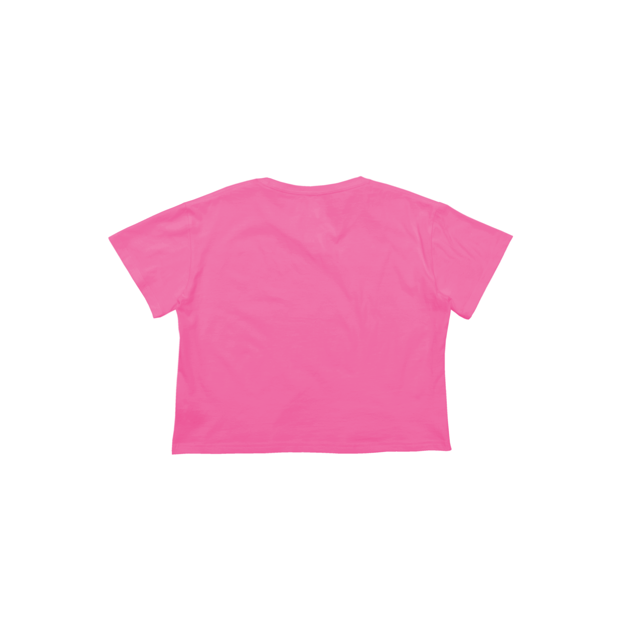 Back Flat Lay of GOEX Ladies Cotton Crop Tee in Bubblegum