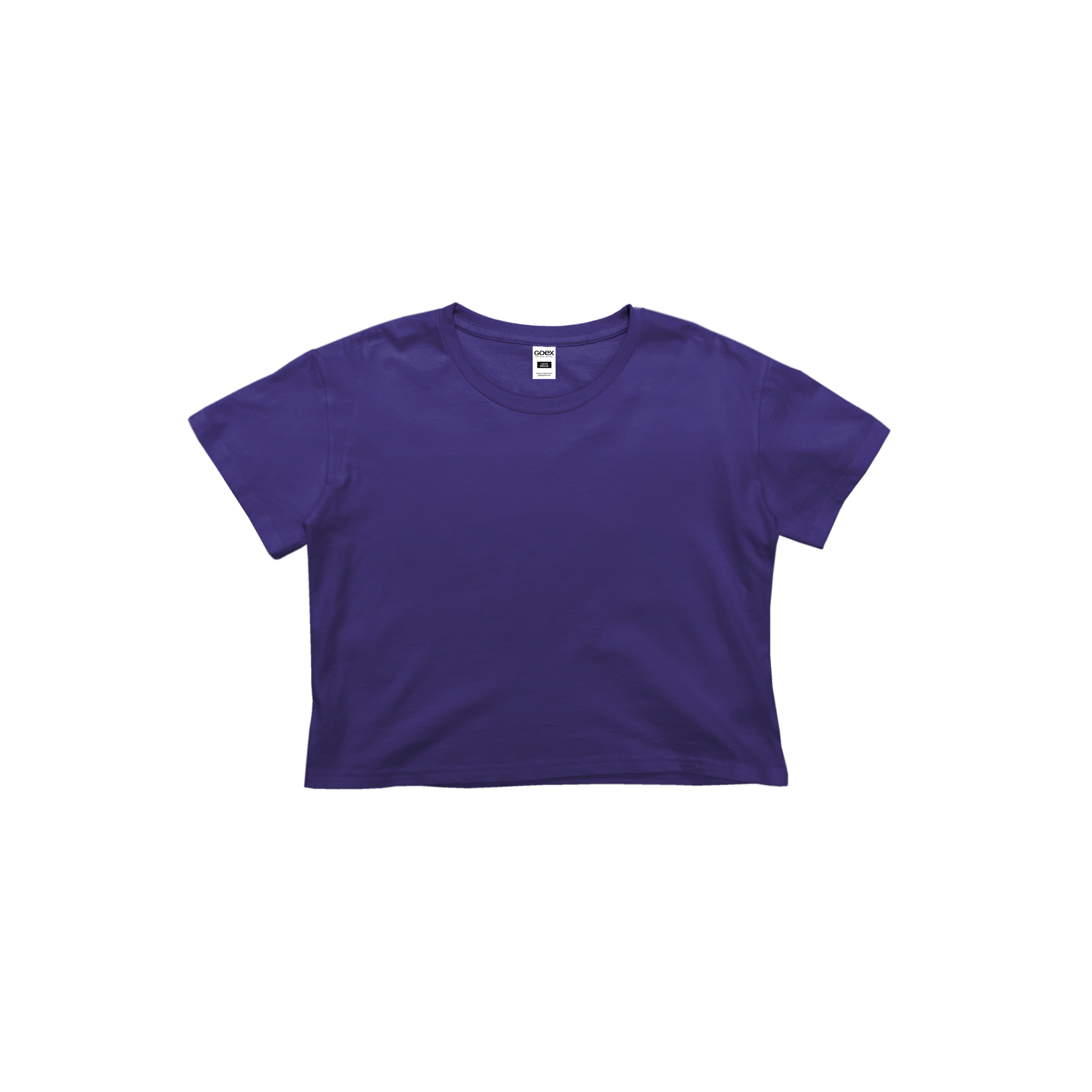 Front Flat Lay of GOEX Ladies Cotton Crop Tee in Purple