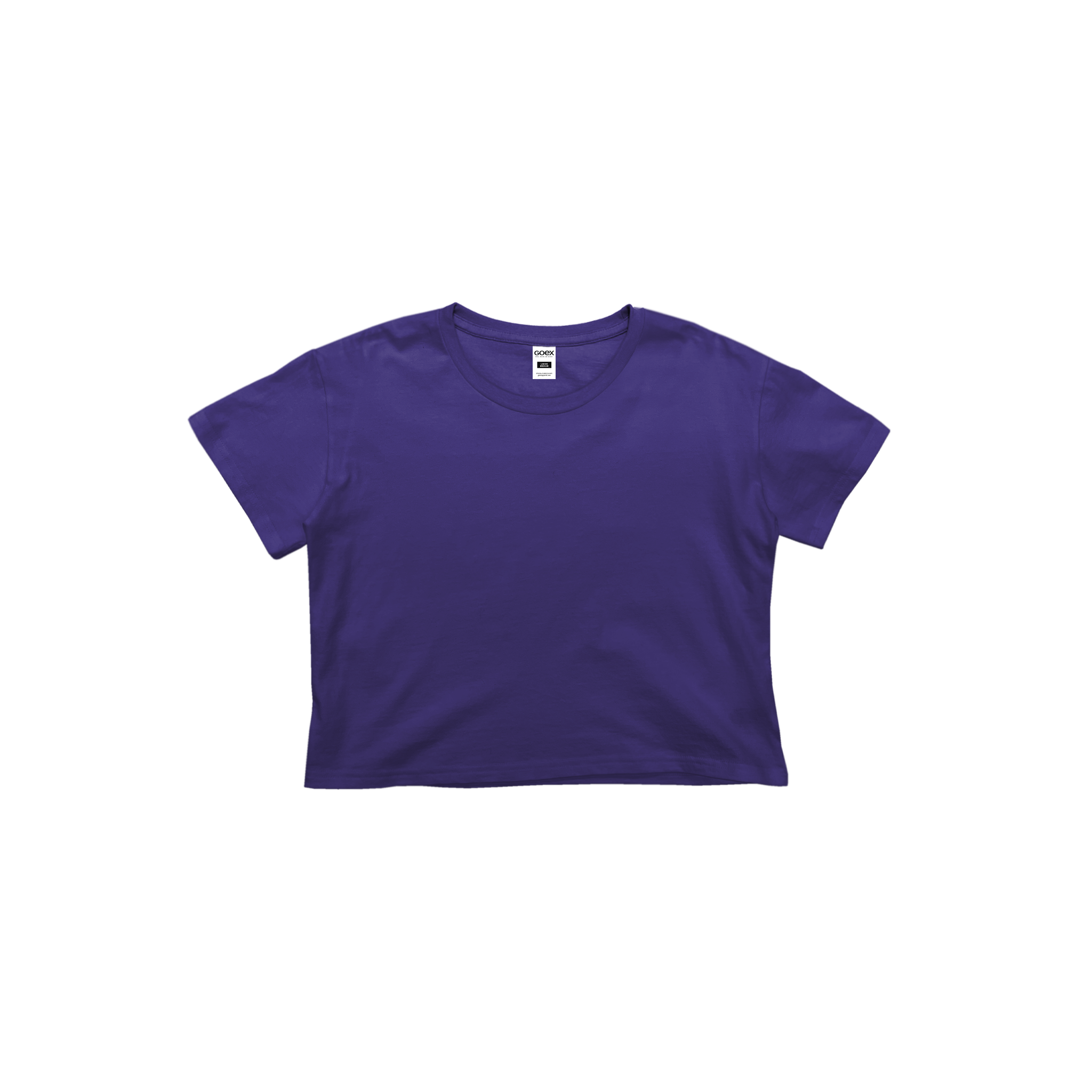 Front Flat Lay of GOEX Ladies Cotton Crop Tee in Purple