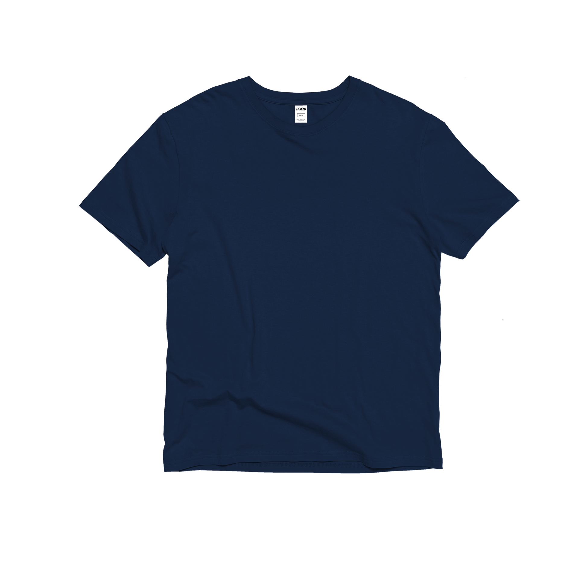 Front Flat Lay of GOEX Unisex and Men's Cotton Tee in Navy