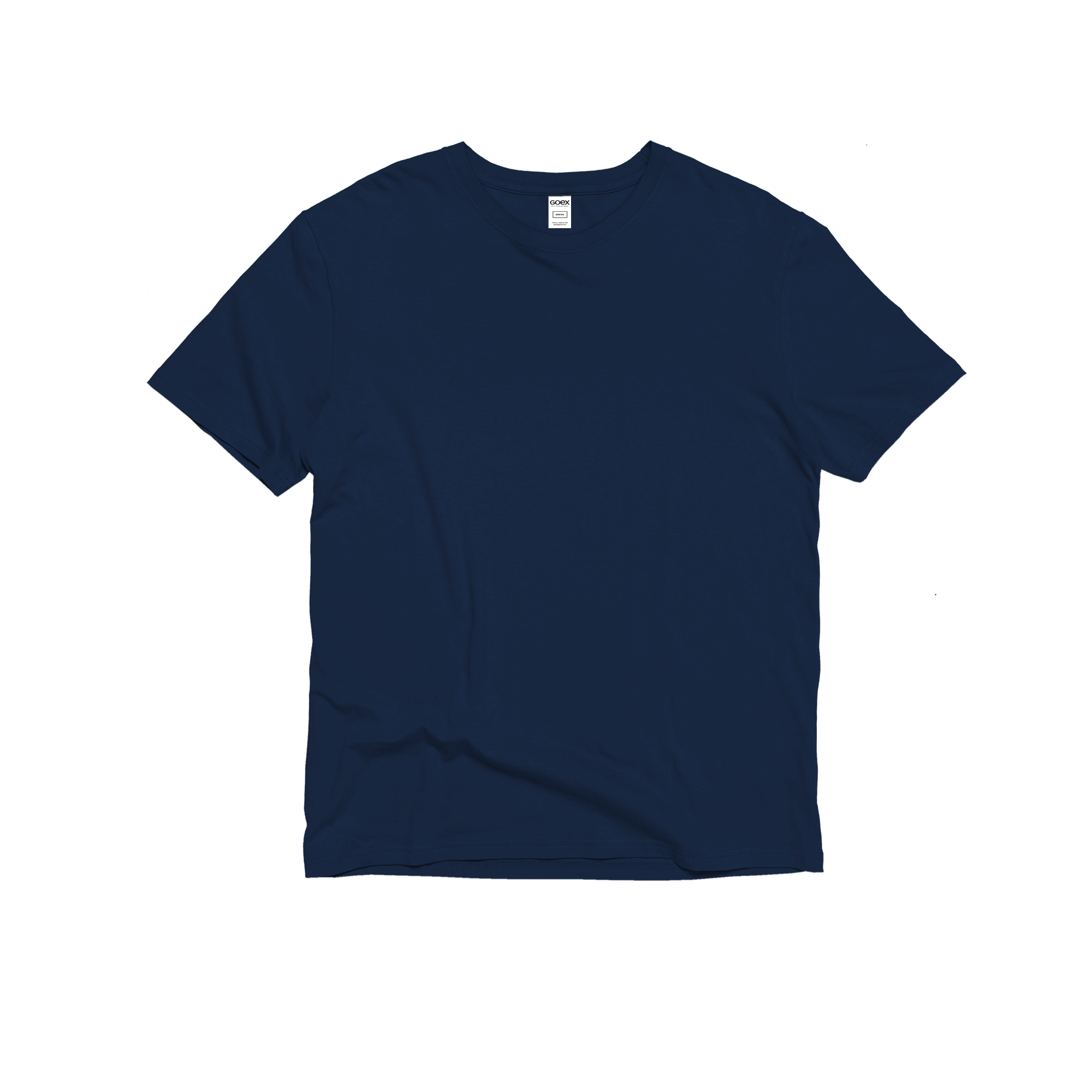 Front Flat Lay of GOEX Unisex and Men's Cotton Tee in Navy