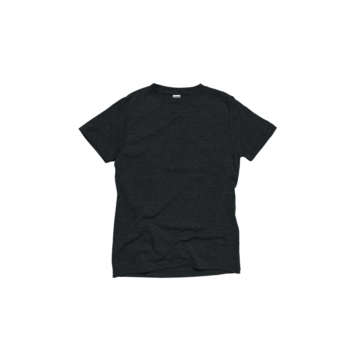 Front Flat Lay of GOEX Youth Eco Triblend Tee in Charcoal