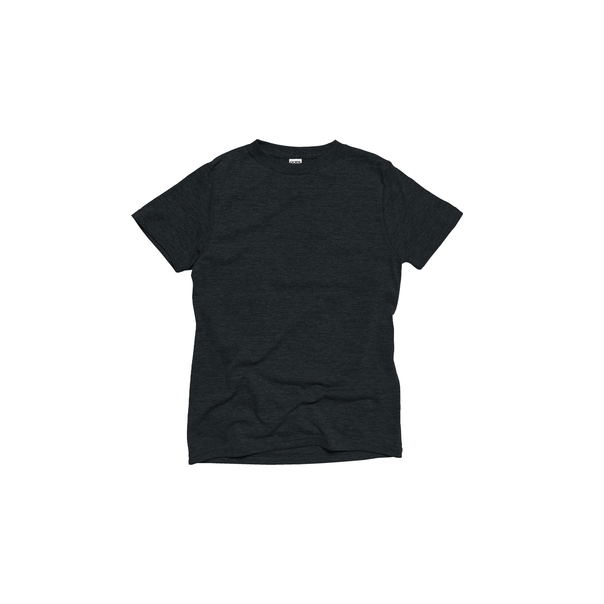 Front Flat Lay of GOEX Youth Eco Triblend Tee in Charcoal