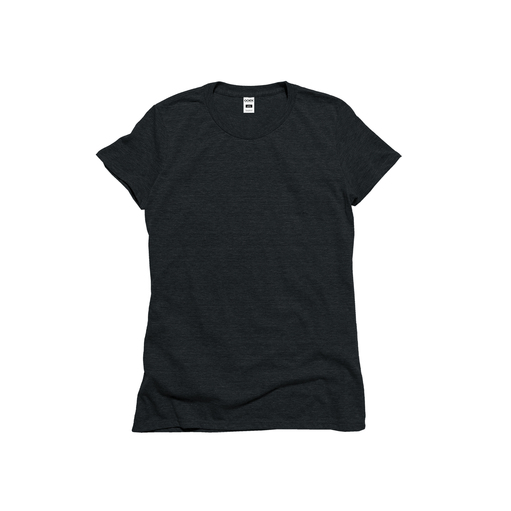Front Flat Lay of GOEX Ladies Eco Triblend Tee in Charcoal
