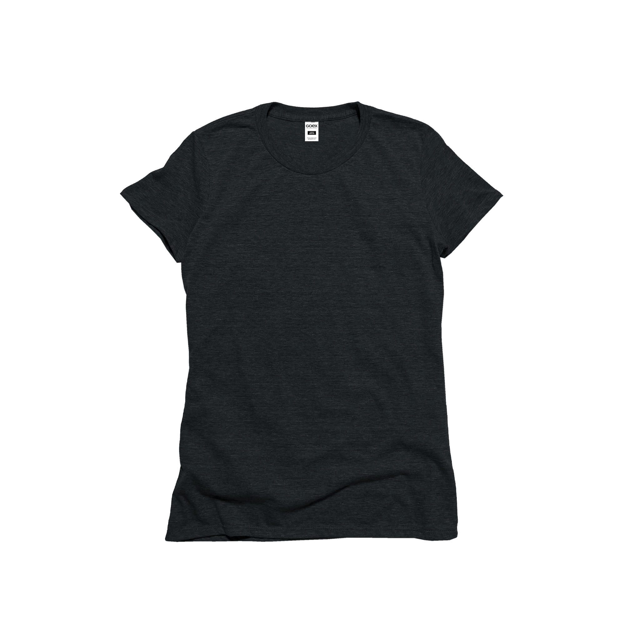 Front Flat Lay of GOEX Ladies Eco Triblend Tee in Charcoal