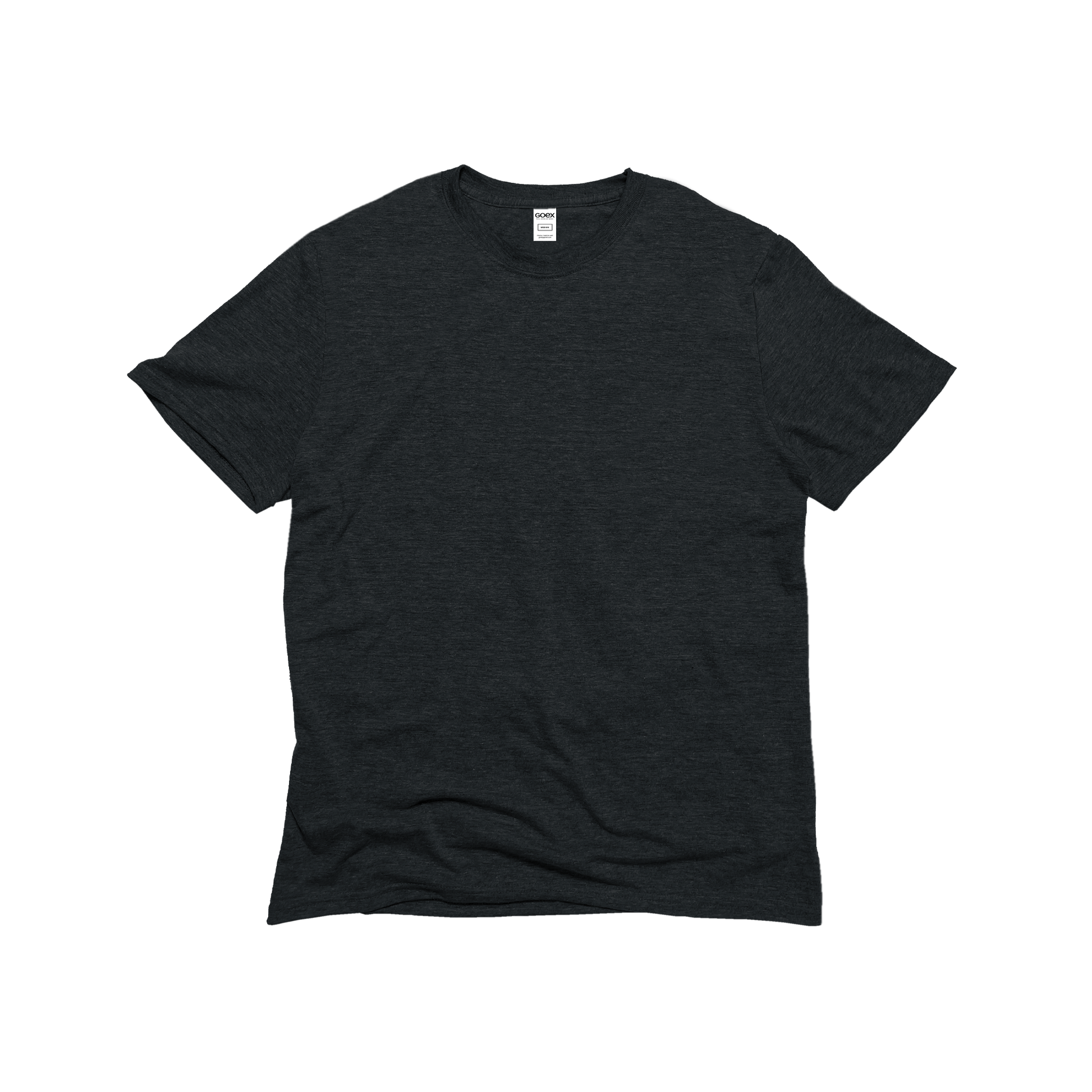Front Flat Lay of GOEX Unisex and Men's Eco Triblend Tee in Charcoal