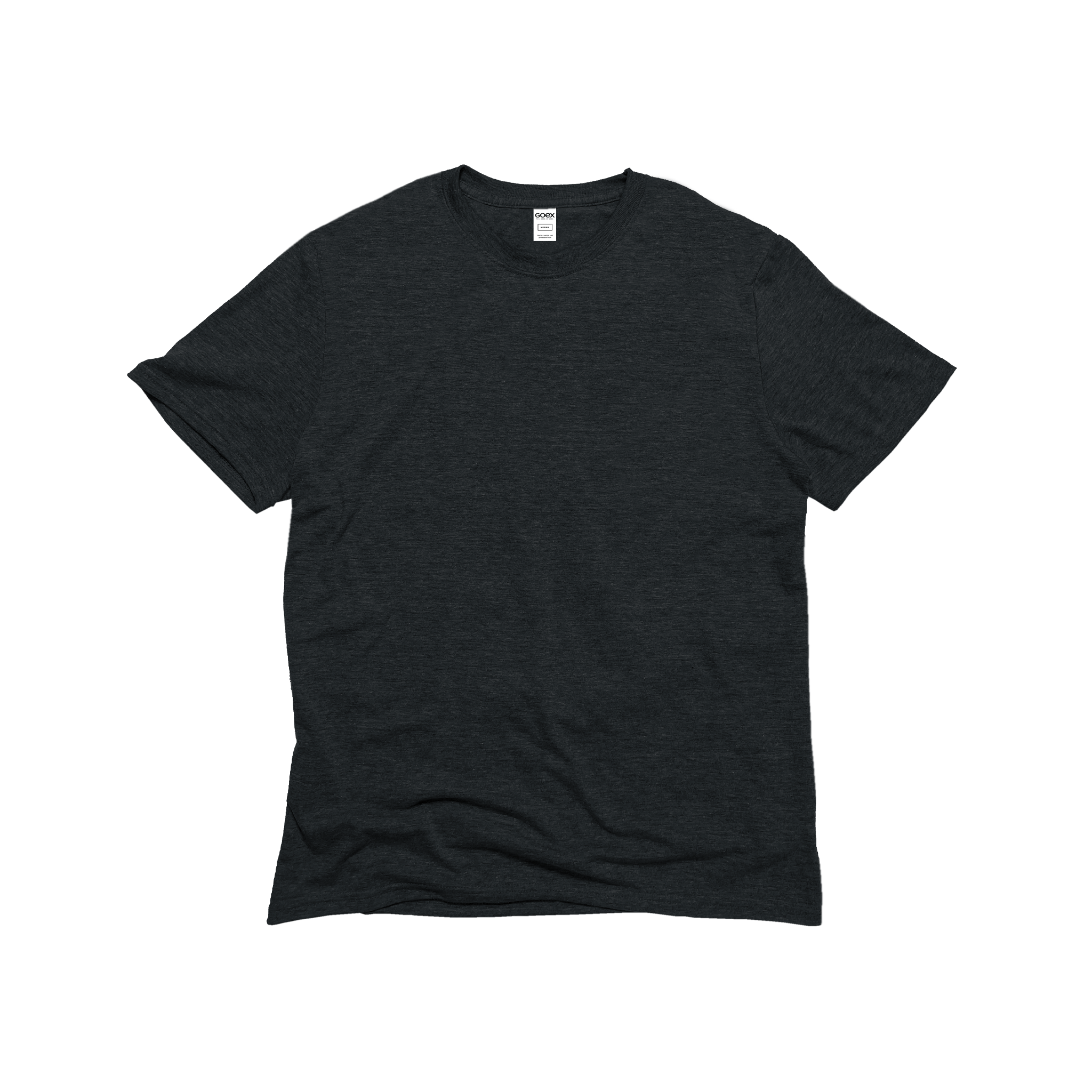 Front Flat Lay of GOEX Unisex and Men's Eco Triblend Tee in Charcoal