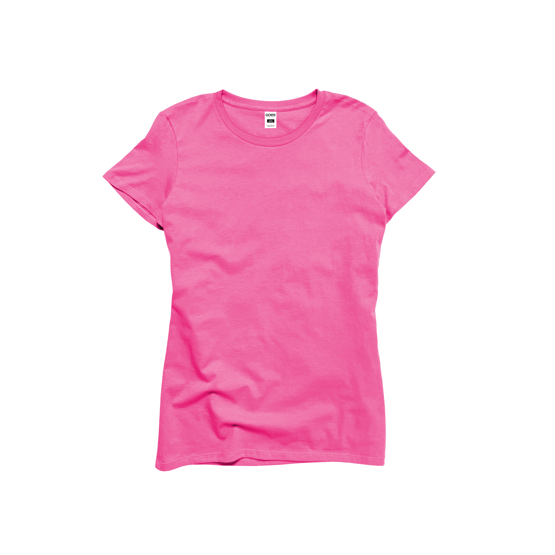 Front Flat Lay of GOEX Ladies Cotton Tee in Bubblegum