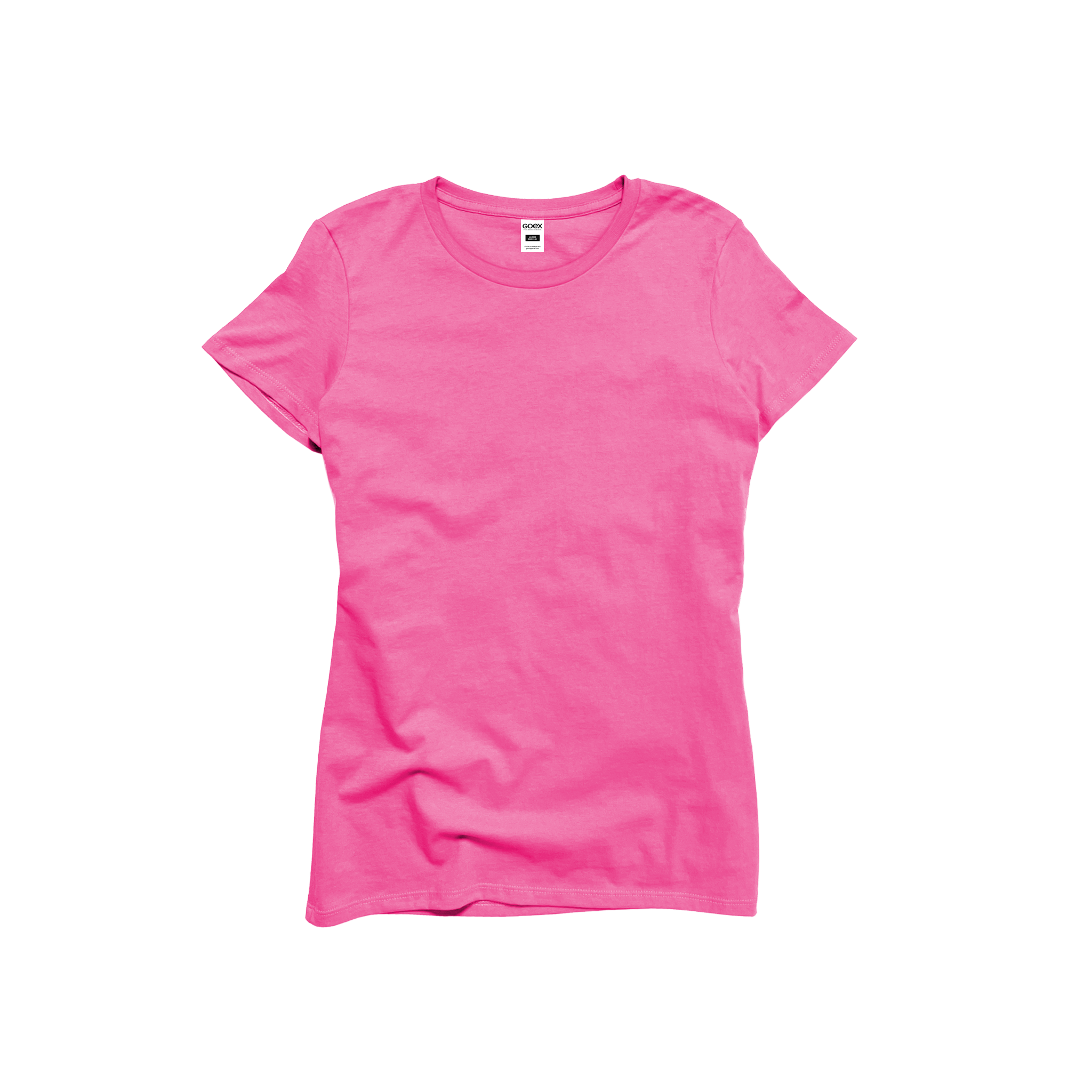 Front Flat Lay of GOEX Ladies Cotton Tee in Bubblegum