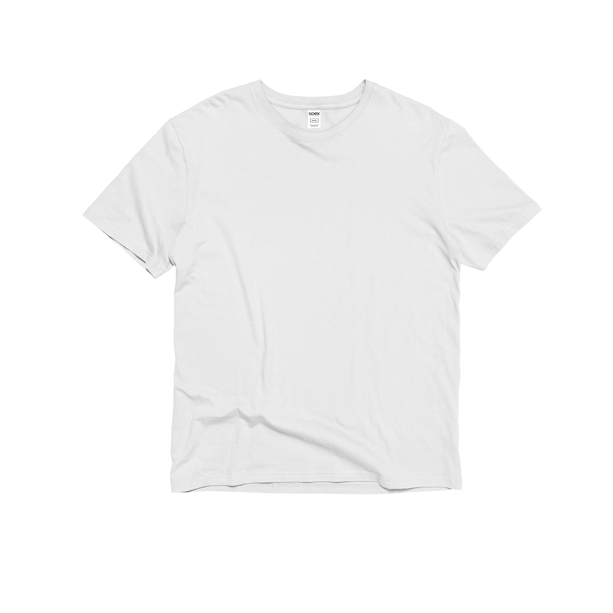 Font Flat Lay of GOEX Unisex and Men's Premium Cotton Tee in White