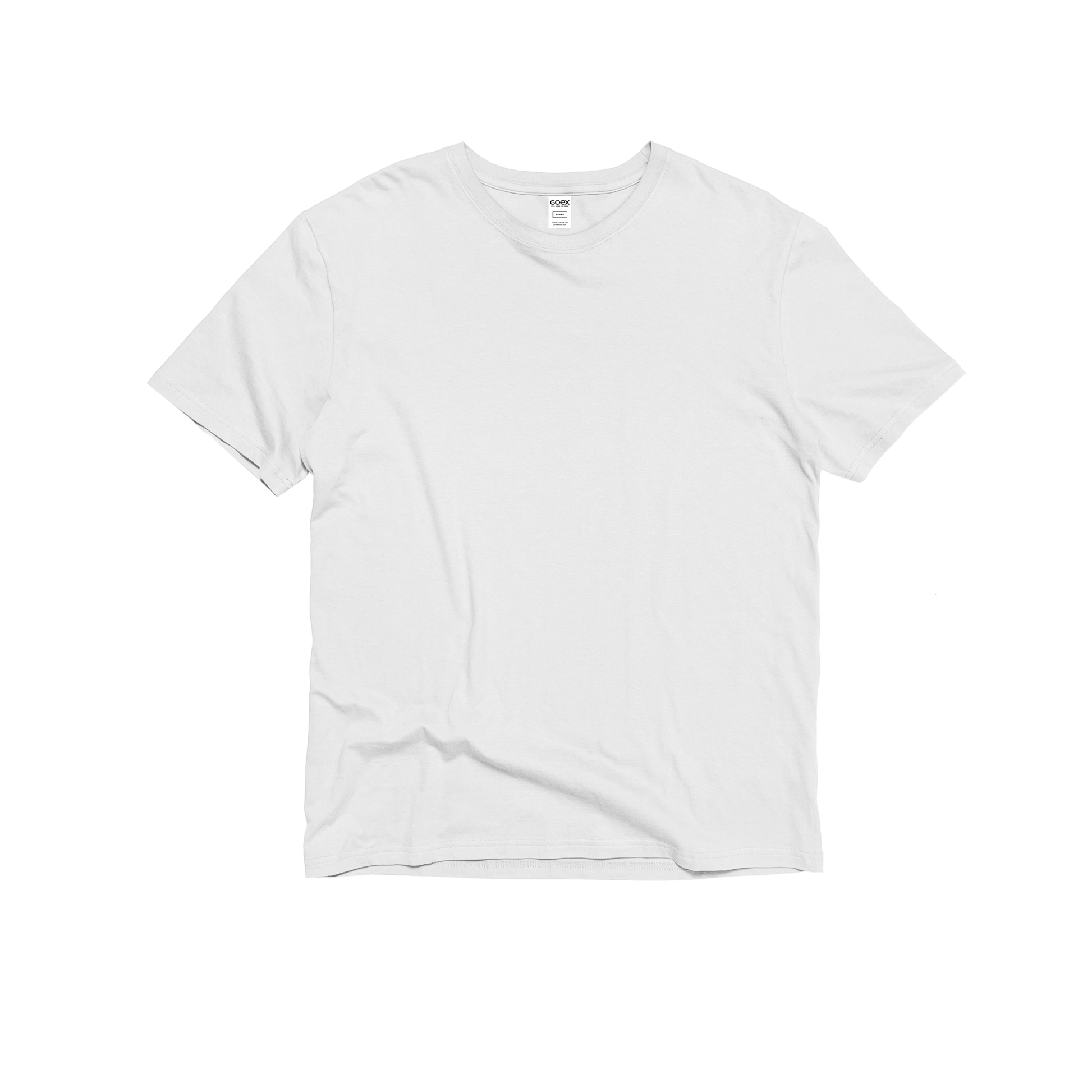 Font Flat Lay of GOEX Unisex and Men's Premium Cotton Tee in White