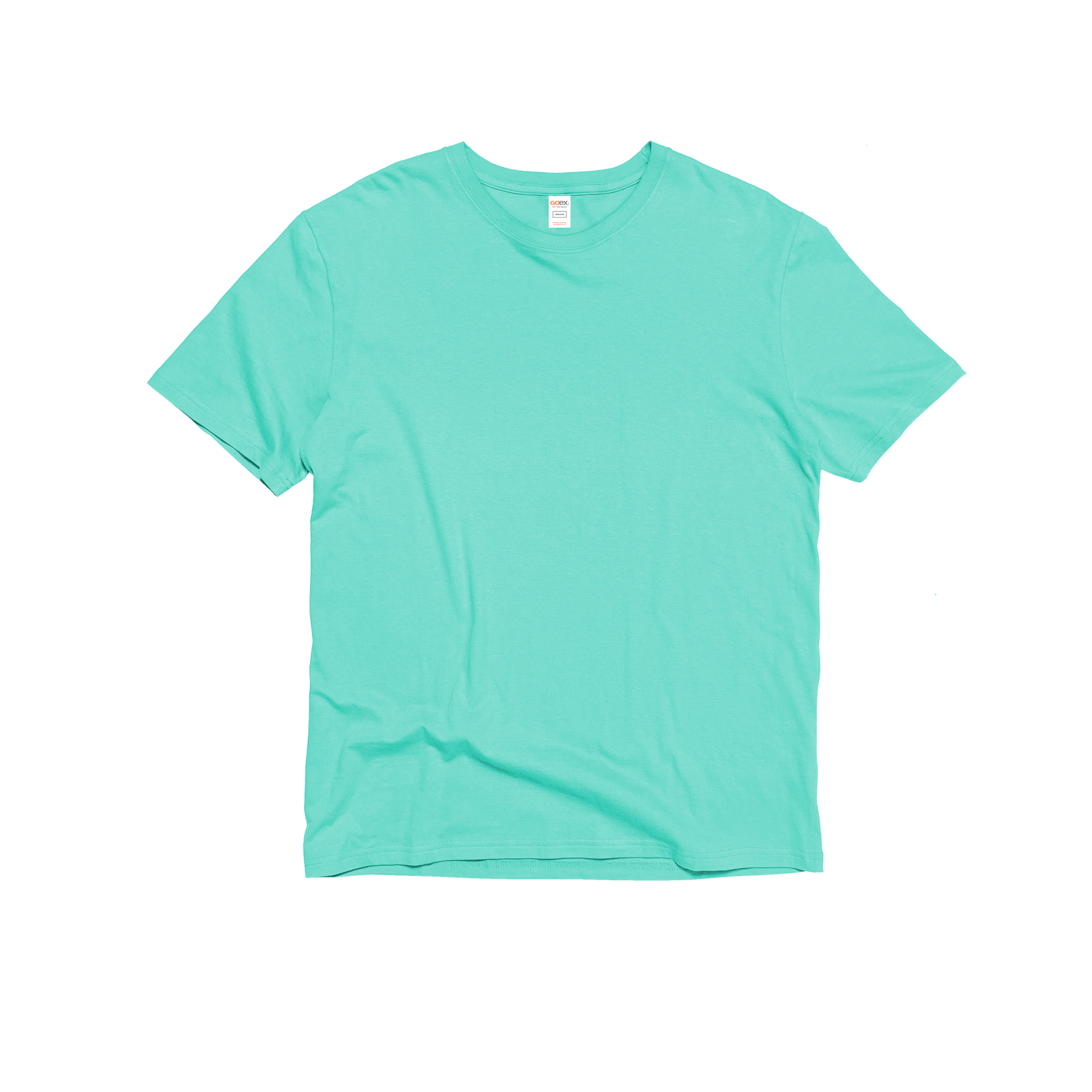 Front Flat Lay of GOEX Unisex and Men's Cotton Tee in Mint