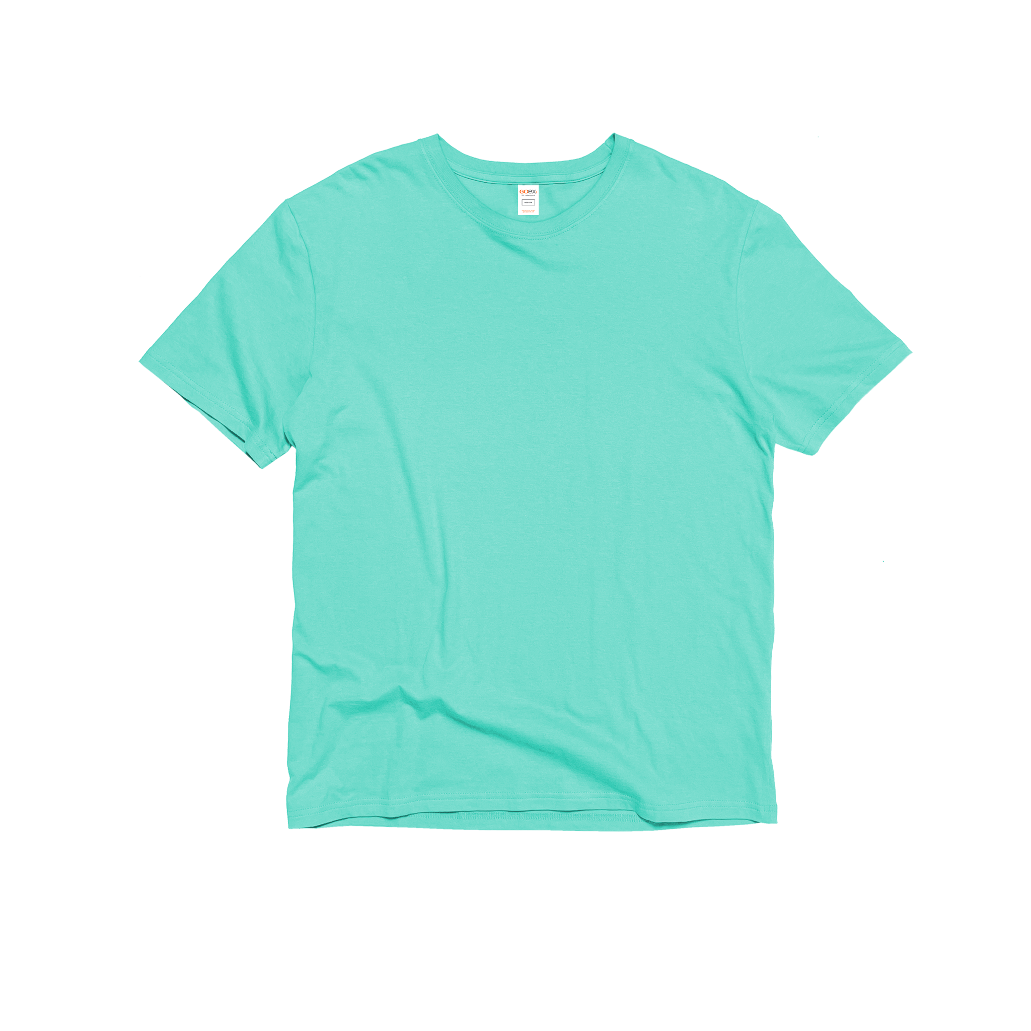 Front Flat Lay of GOEX Unisex and Men's Cotton Tee in Mint