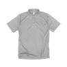 Front Flat Lay of GOEX Unisex and Men's Eco Poly Polo in Cool Grey