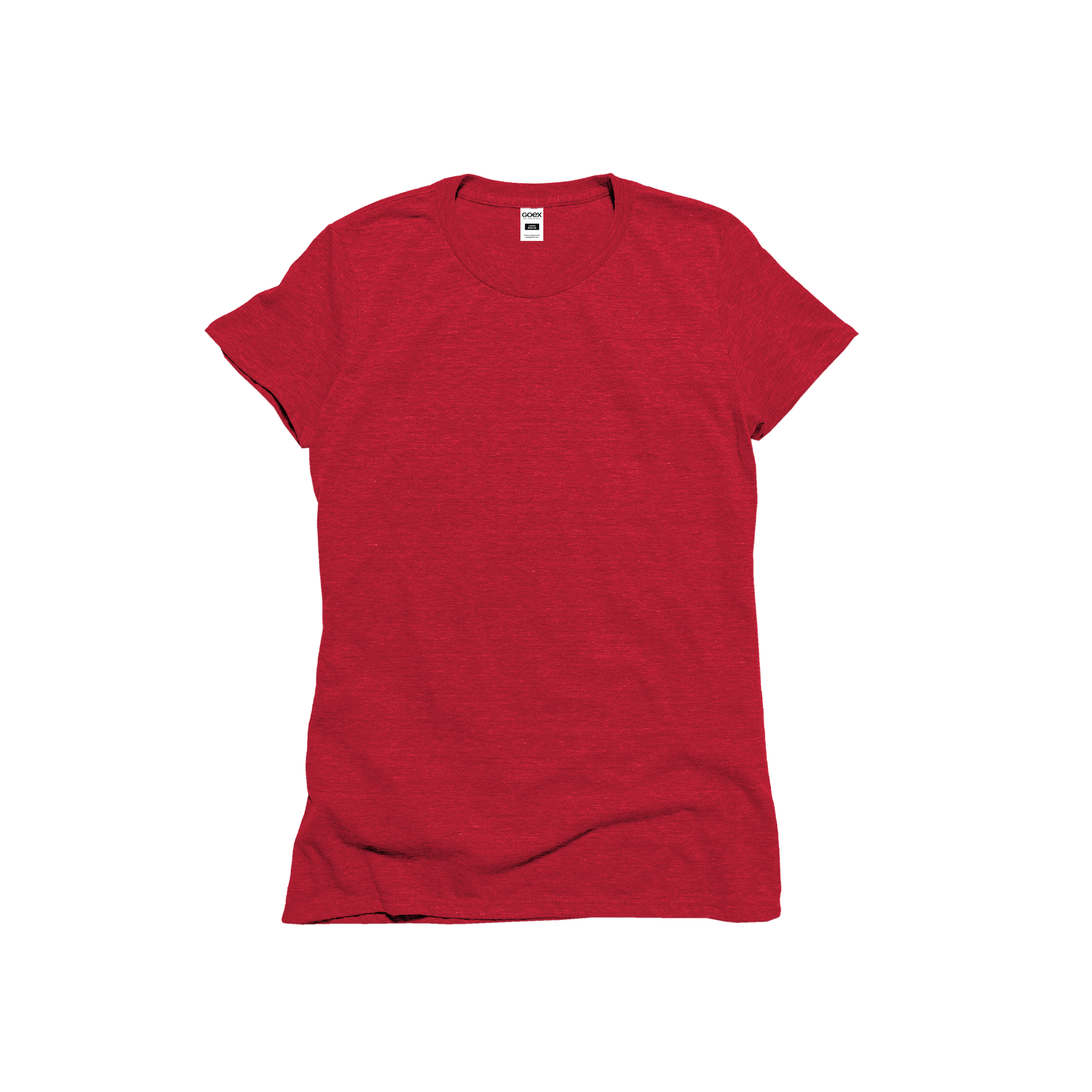 Front Flat Lay of GOEX Ladies Eco Triblend Tee in Red