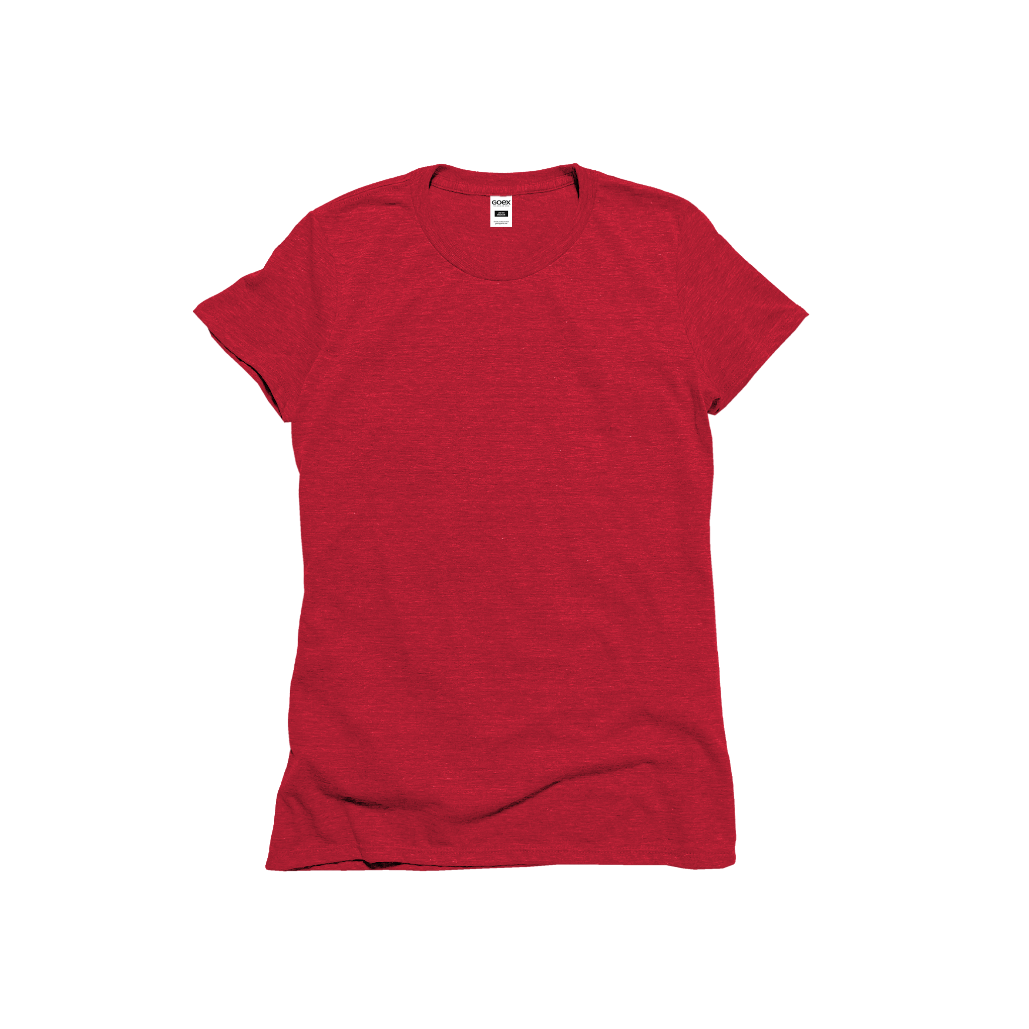 Front Flat Lay of GOEX Ladies Eco Triblend Tee in Red