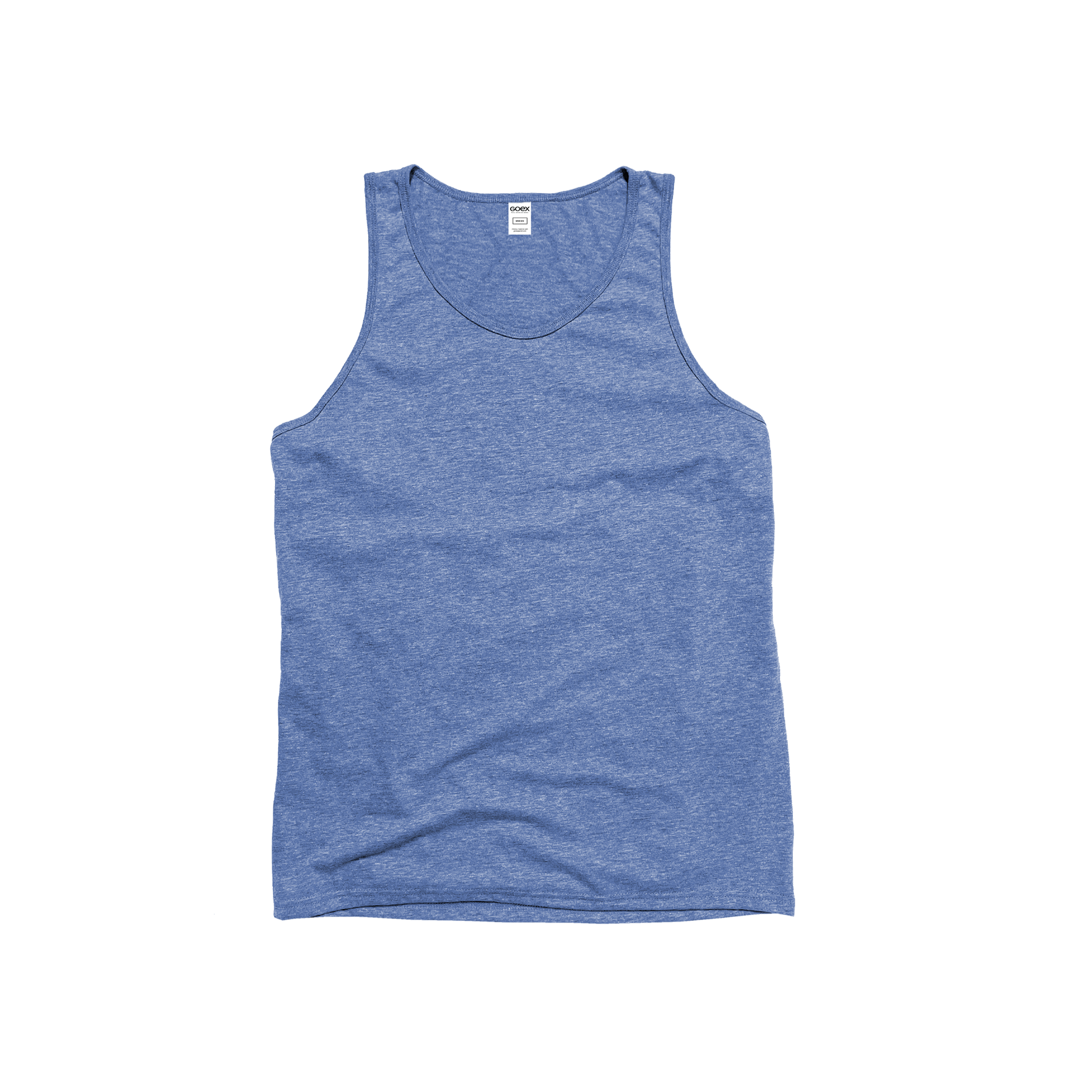 Front Flat Lay of GOEX Unisex and Men's Eco Triblend Tank in Light Blue