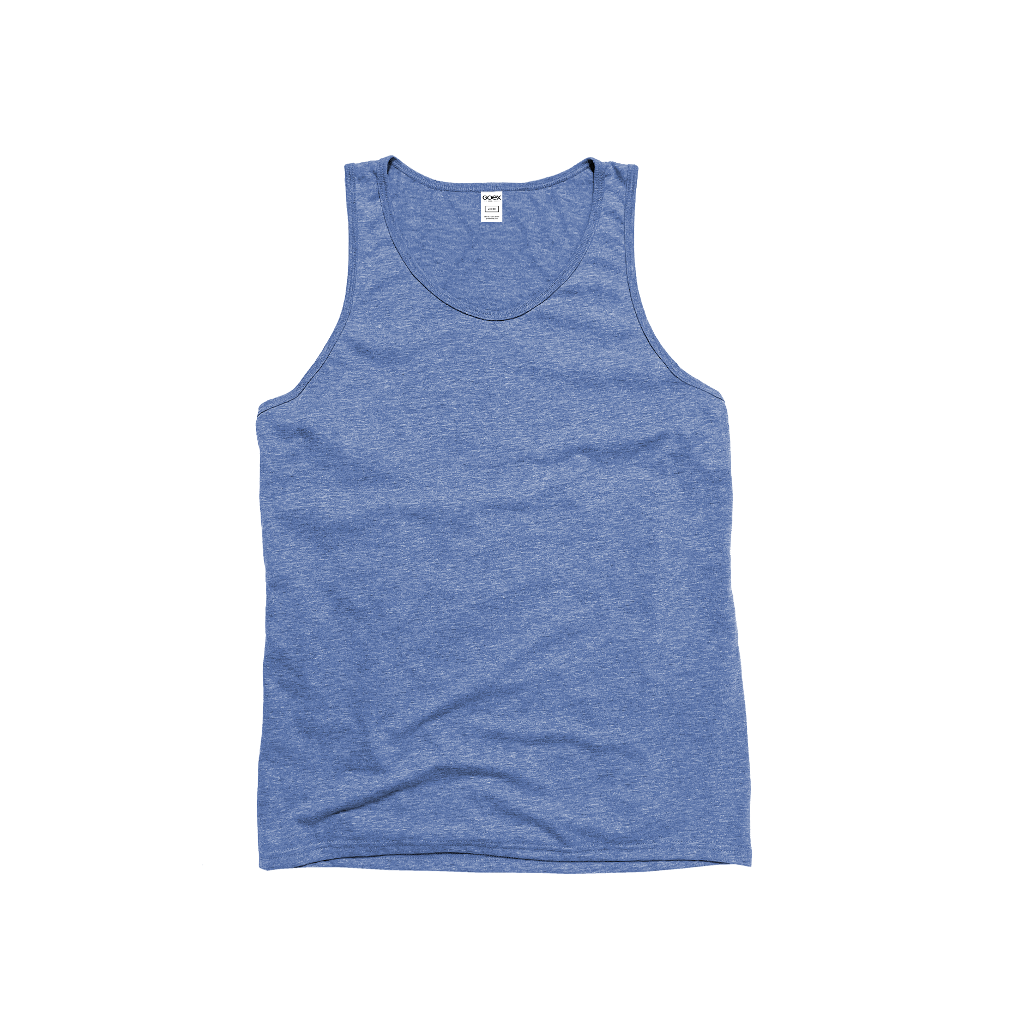 Front Flat Lay of GOEX Unisex and Men's Eco Triblend Tank in Light Blue